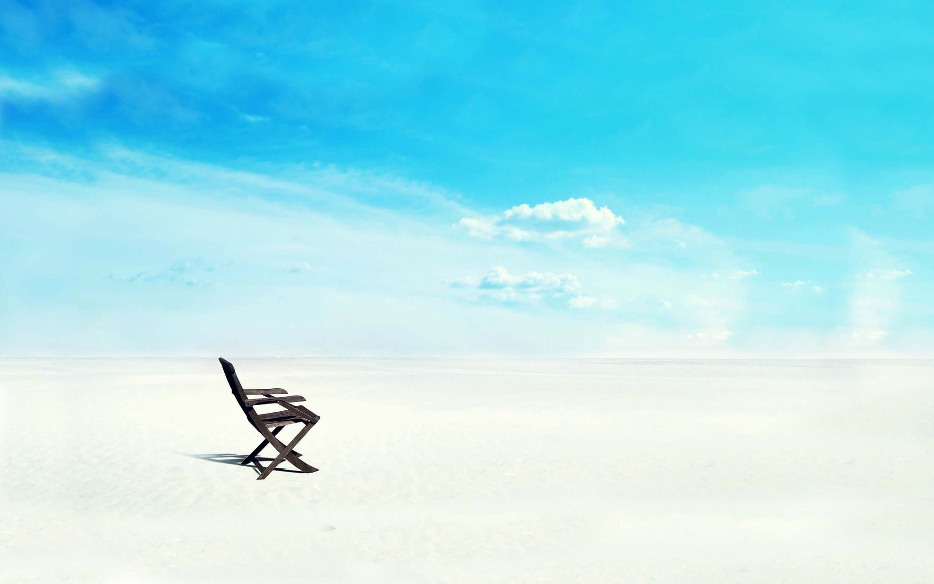 Beach Chair On White Sand Wallpaper - Beach - HD Wallpaper 