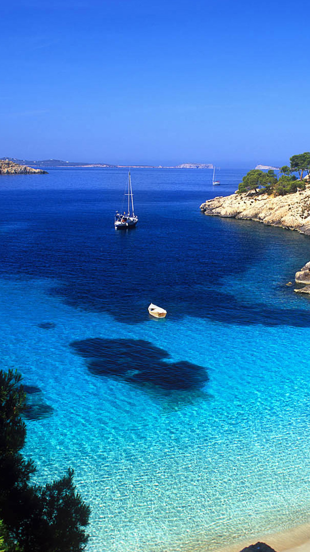 Playa Cala Salada, Ibiza Android Wallpaper - Nature Wallpaper Hd Portrait - HD Wallpaper 