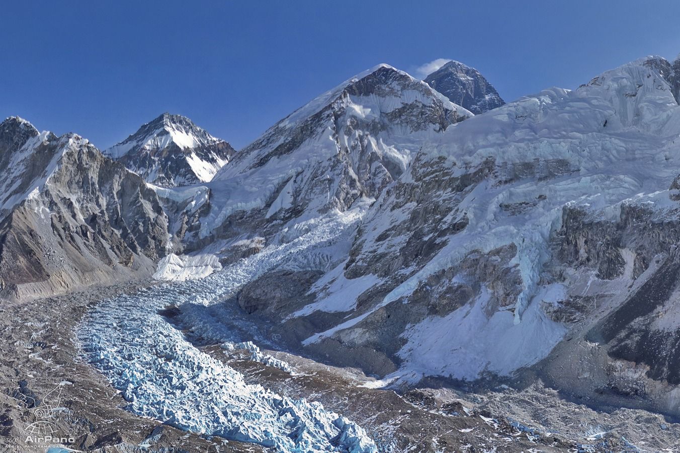 Top Of Mount Everest Panoram Hd Wallpaper, Background - Everest - HD Wallpaper 