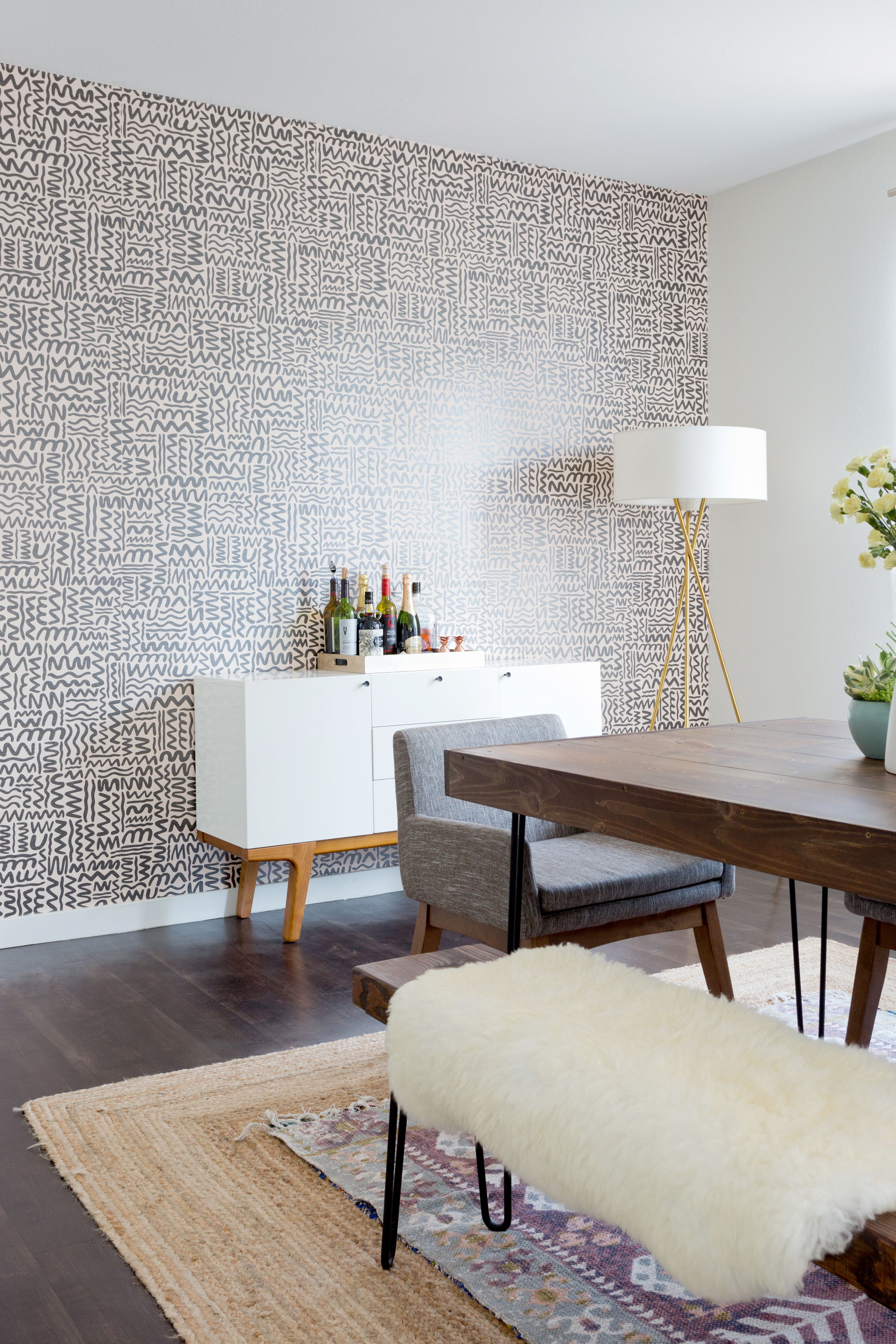 Living Room Wallpaper Accent Wall - HD Wallpaper 