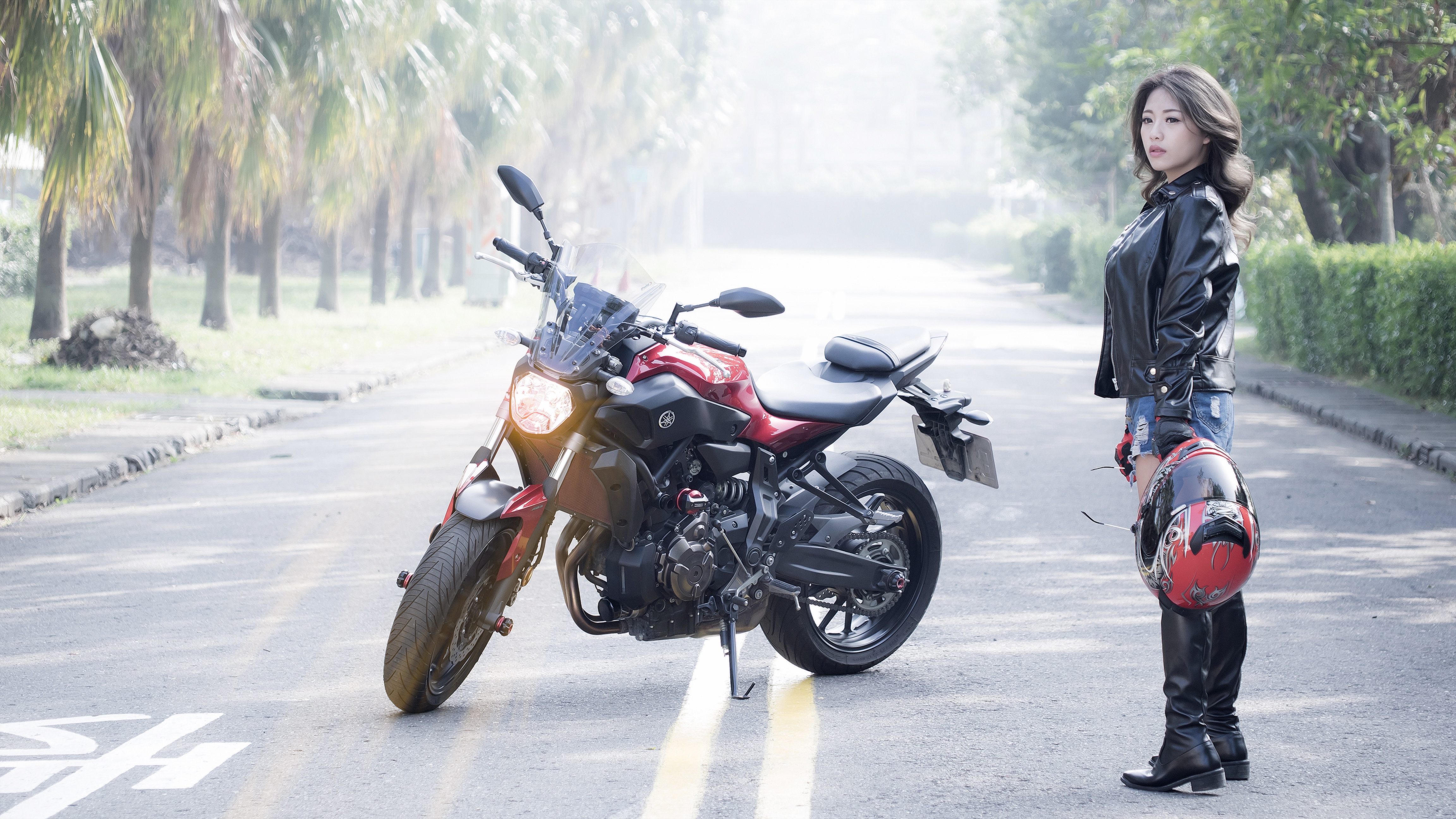 Girls Style With Bike - HD Wallpaper 