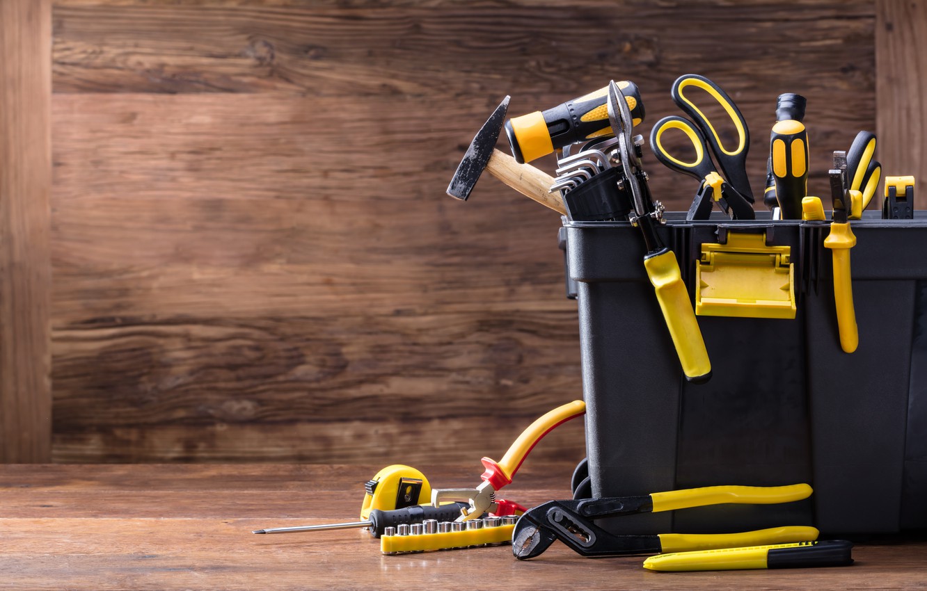 Photo Wallpaper Floor, Tools, Toolbox - Tools Box - HD Wallpaper 