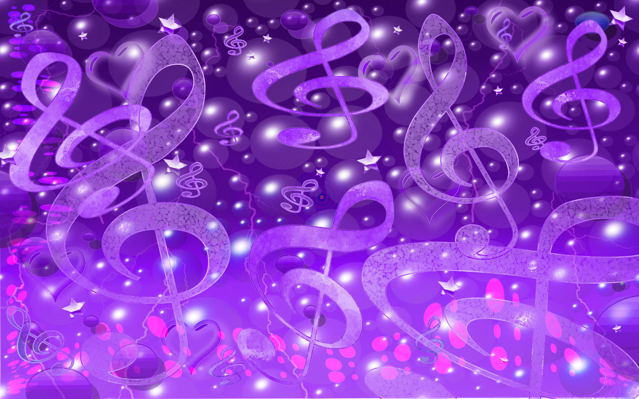 Purple Music Notes Wallpaper - Purple Musical Notes Background - HD Wallpaper 