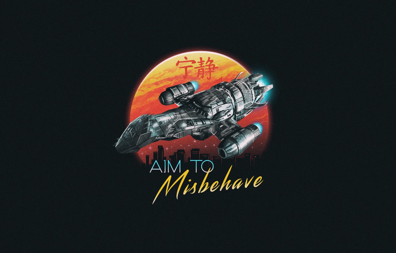 Photo Wallpaper Minimalism, Ship, Background, Firefly, - Displate - HD Wallpaper 