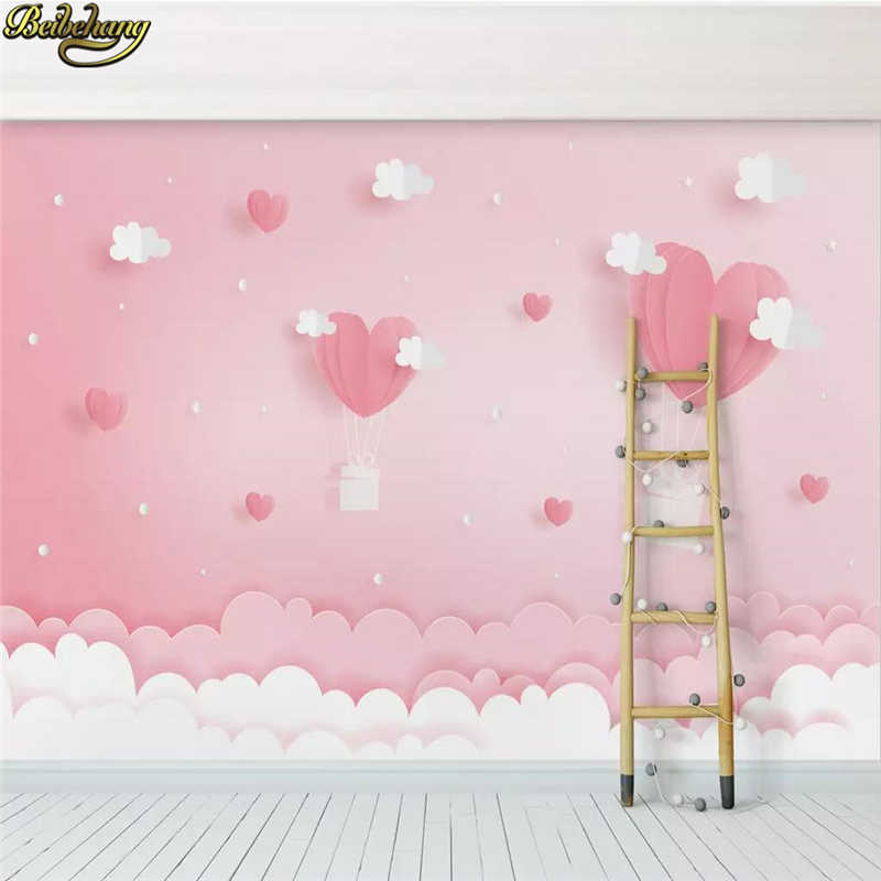Beibehang Custom Pink Cloud Fantasy Princess Wallpapers - Wallpaper - HD Wallpaper 