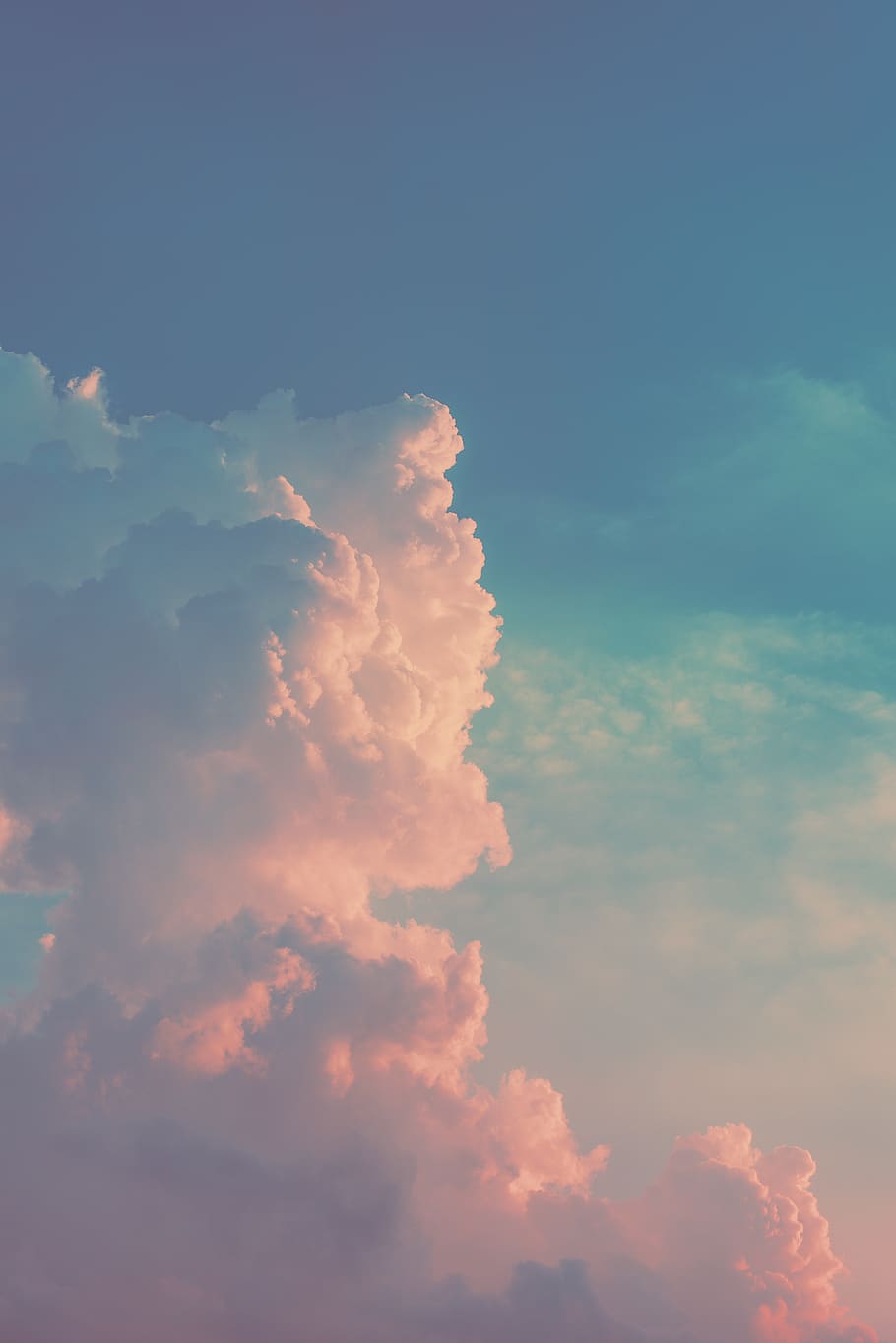 Cloud, Pastle, Blue, Pink, Calm, Fluffy, Marshmellow, - Hình Nền Điện Thoại Đẹp - HD Wallpaper 