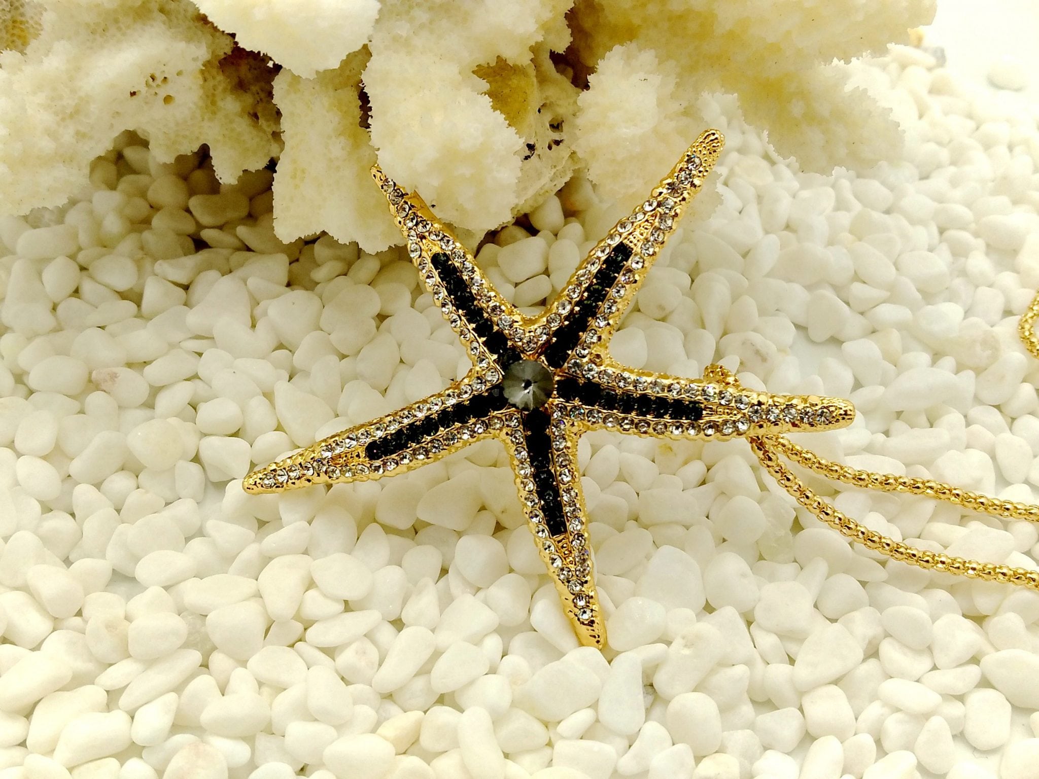 Betsey Johnson Black Starfish Pendant - HD Wallpaper 