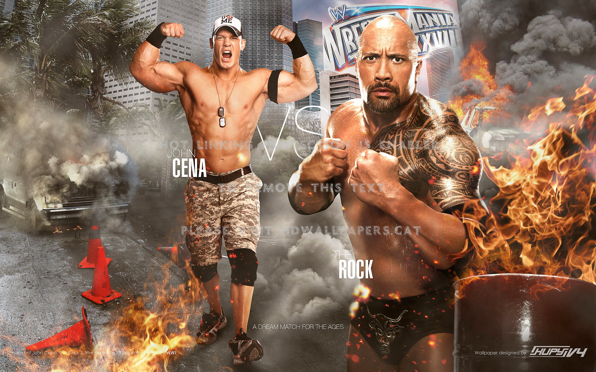 John Cena And The Rock Wwe Wwf Hd Action - Rock Wrestlemania 28 - HD Wallpaper 