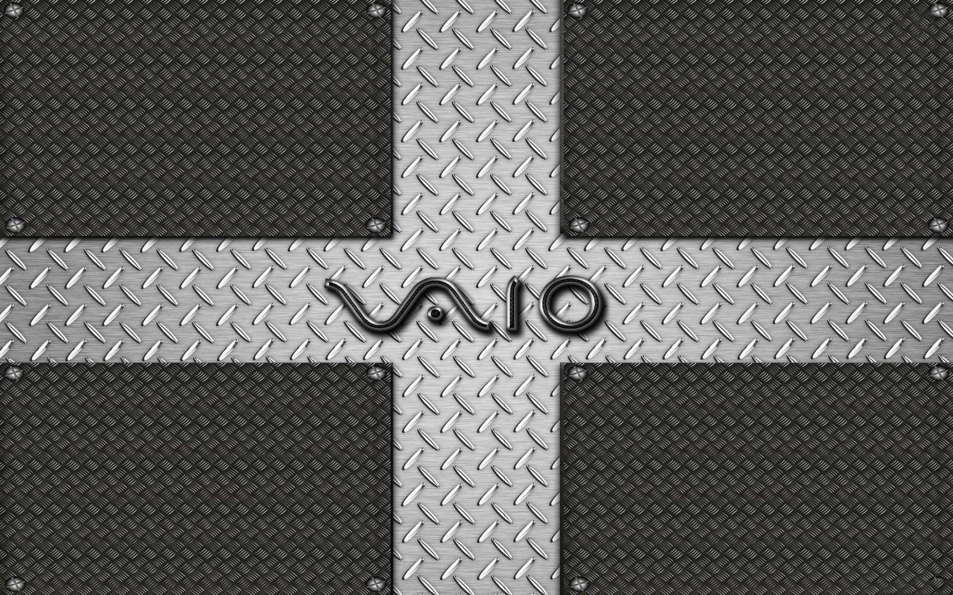 Vaio In Steel Background Wallpaper - Black Vaio - HD Wallpaper 