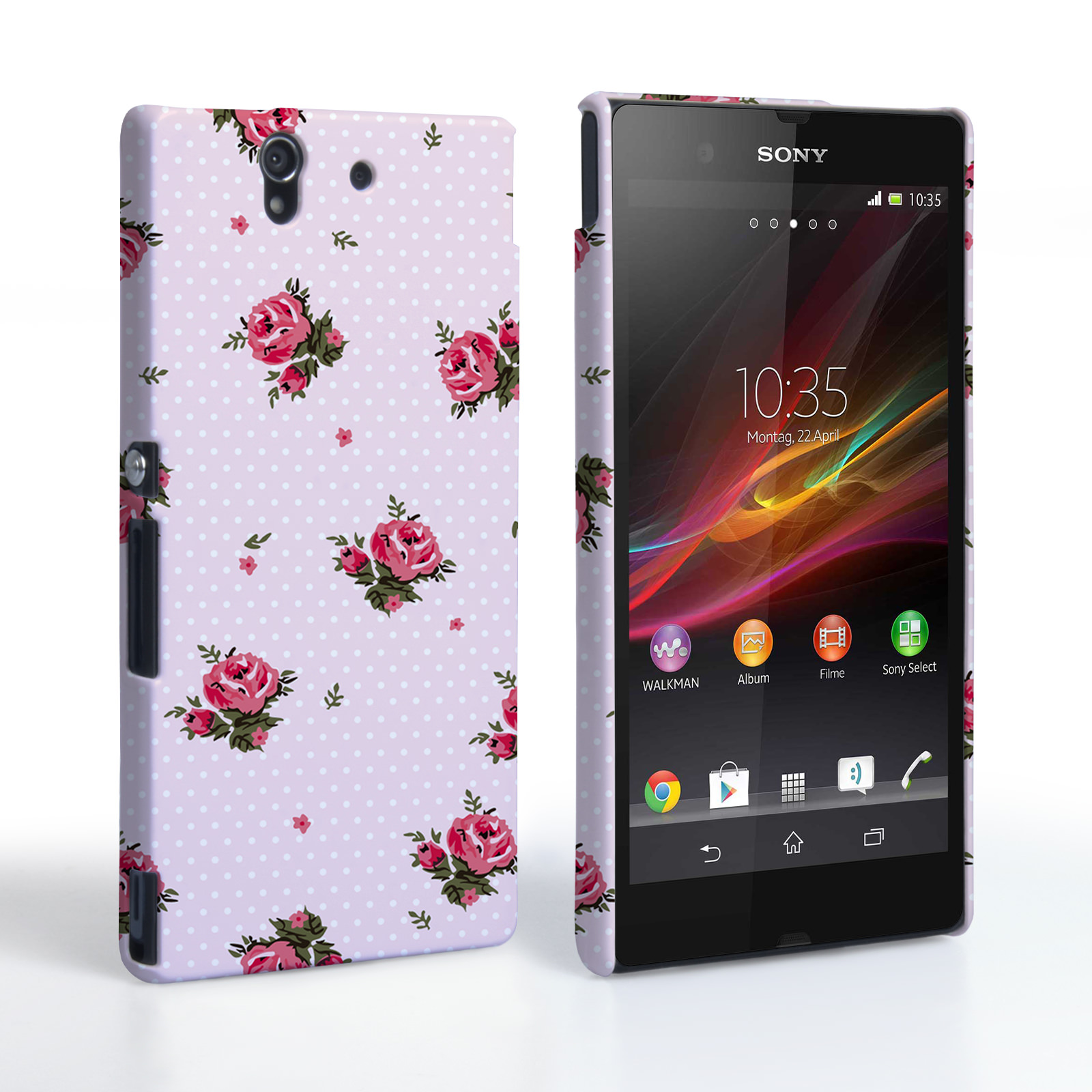 Caseflex Sony Xperia Z Vintage Roses Polka Dot Wallpaper - Case Sony Xperia Z - HD Wallpaper 