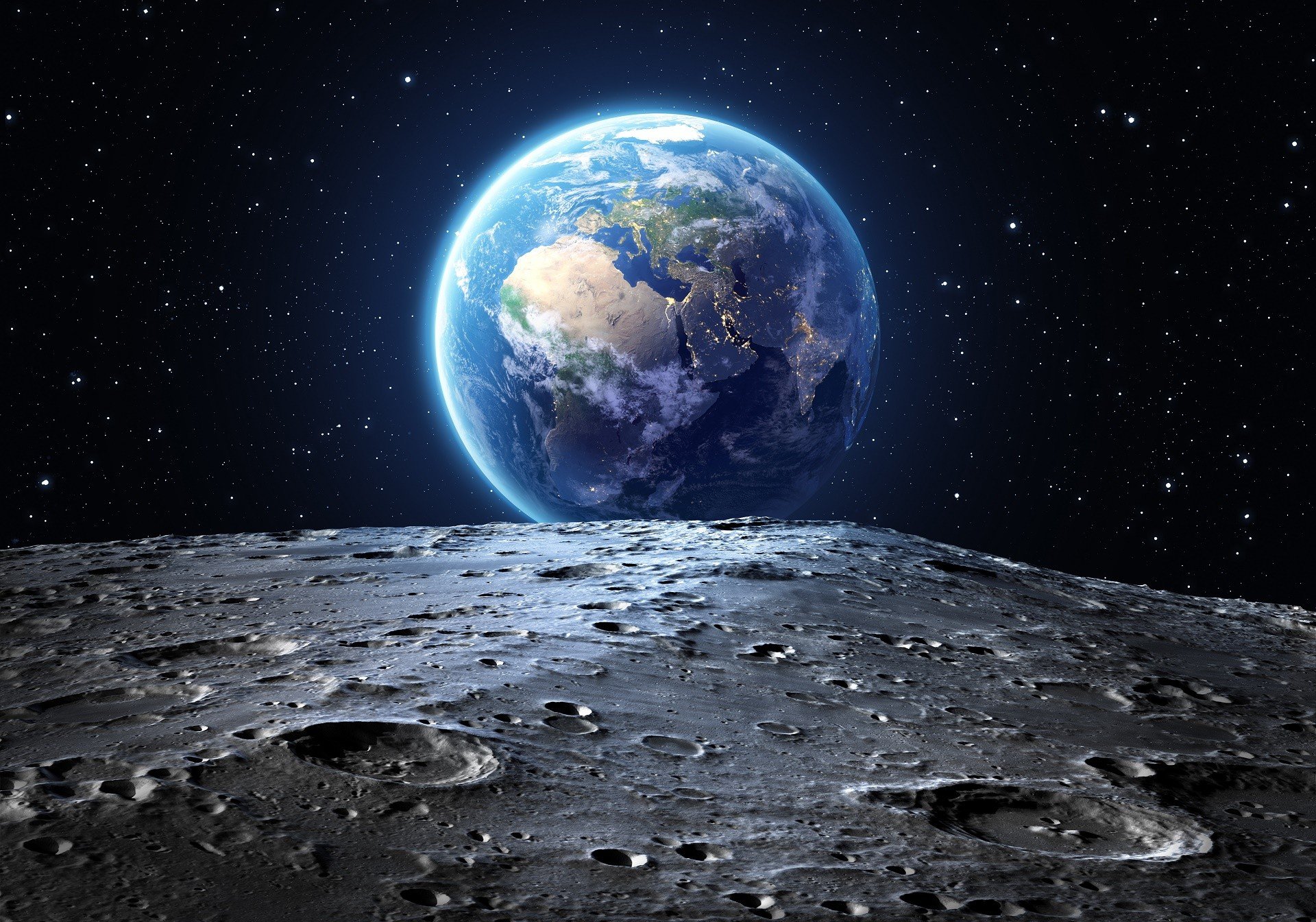 Tierra Vista Luna Espacio Naturaleza - Moon Surface - HD Wallpaper 