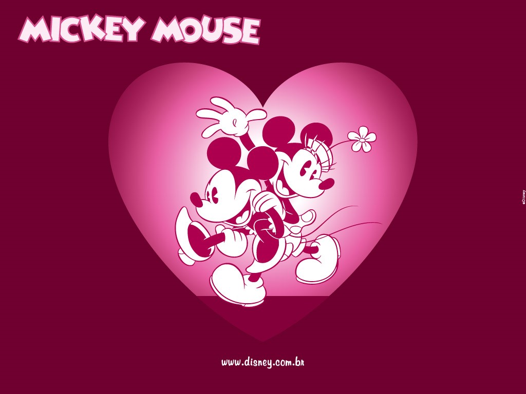 Cartoons Wallpaper - Mickey - Valentine - Mickey Mouse - HD Wallpaper 
