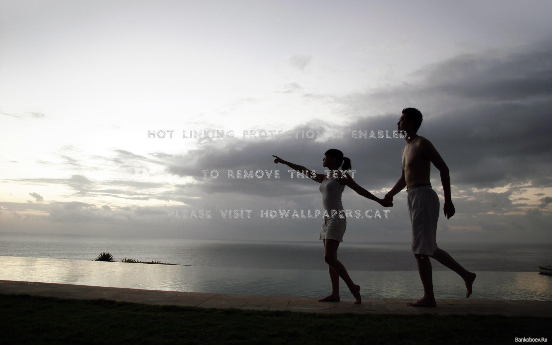 San Valentin Sunsets Beach People - 一起 去 看 海 - HD Wallpaper 