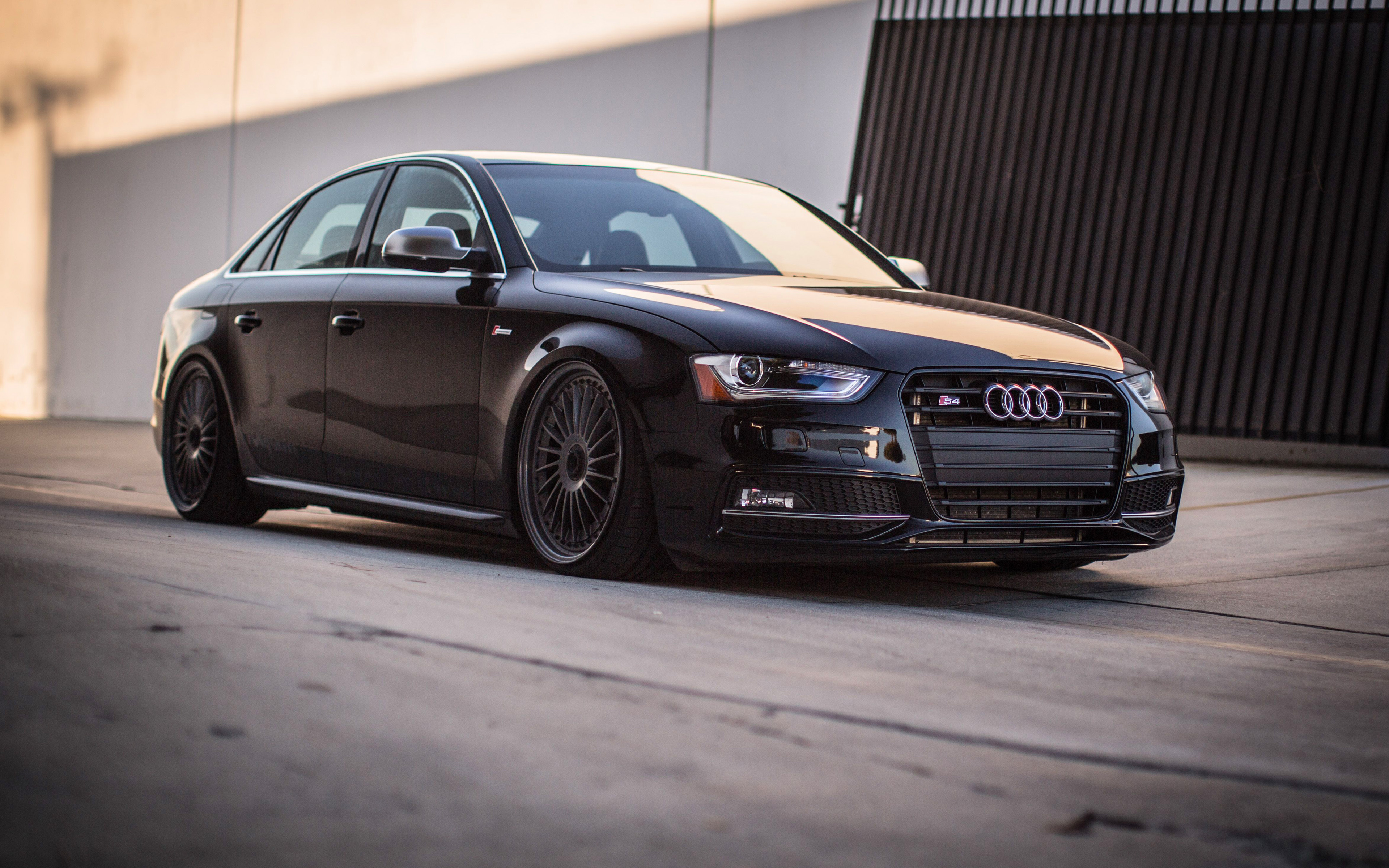 Audi S4, Tuning, B8, Stance, Supercars, Black S4, German 3840x2400