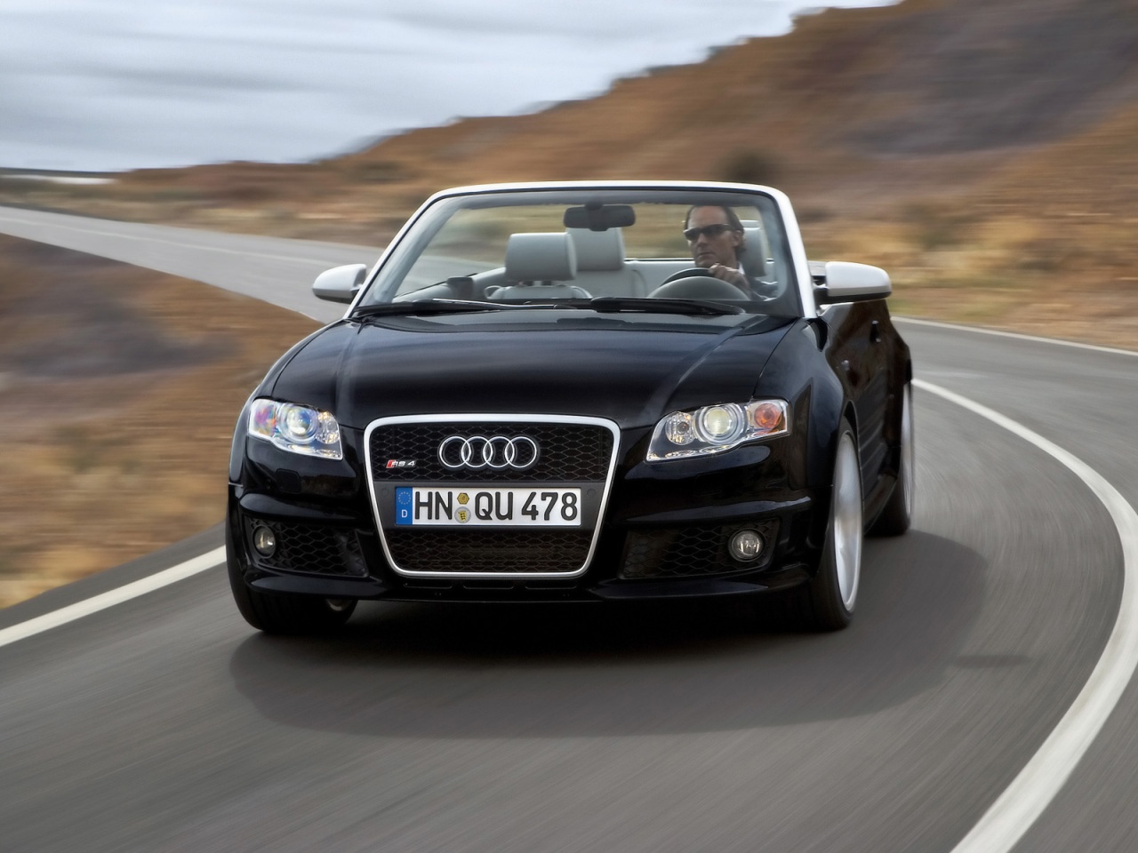 Audi S4 Cabriolet Black - HD Wallpaper 