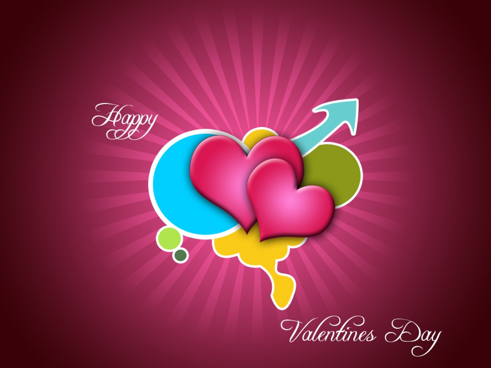 Happy Valentines Day Hearts - HD Wallpaper 