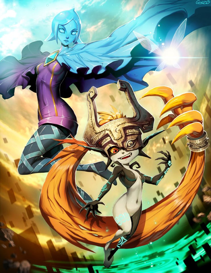 Midna And Fi - Legend Of Zelda Midna Art - HD Wallpaper 