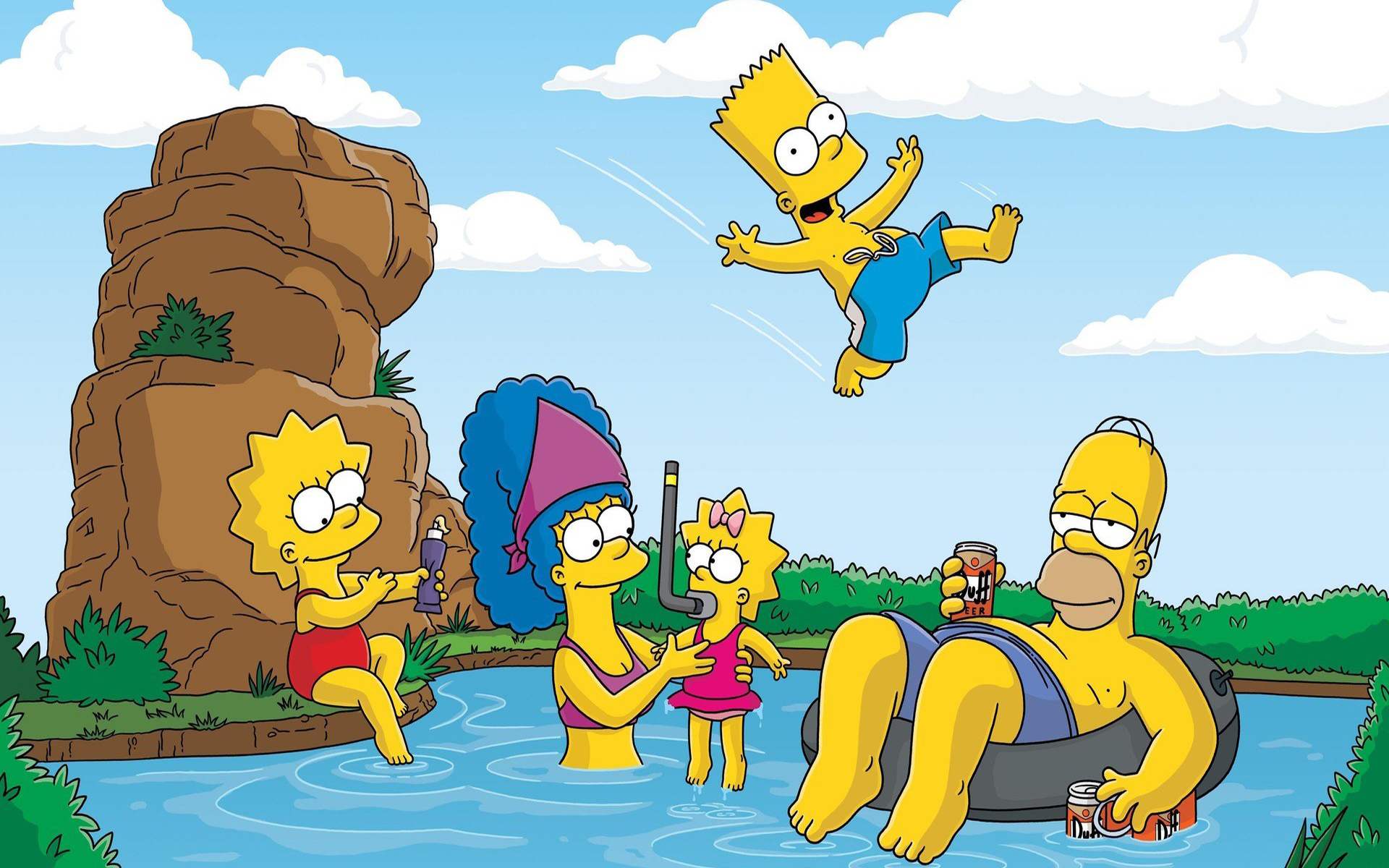 Die Simpsons Schwimmen - HD Wallpaper 