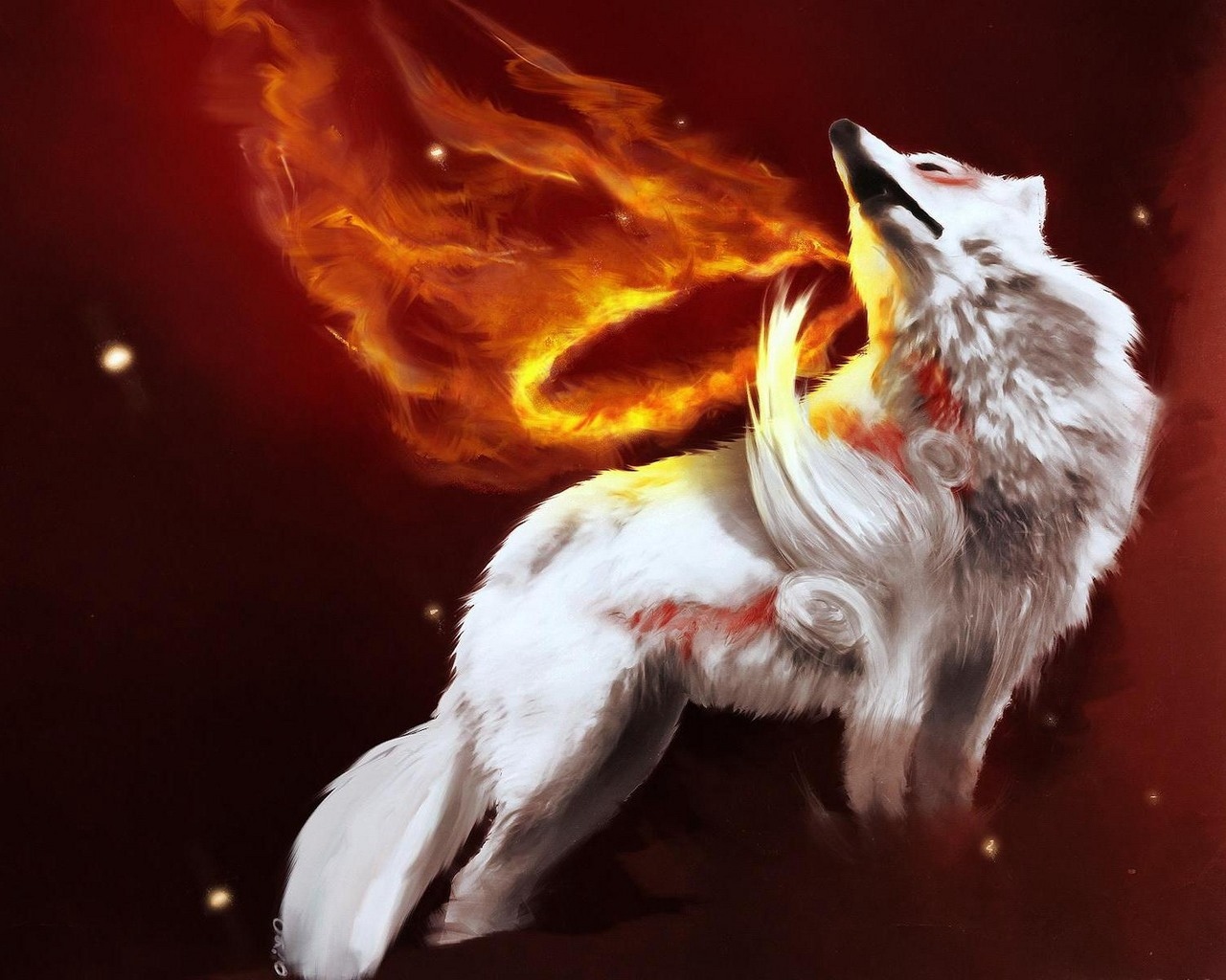 Wallpaper Abstraction, Fire, Wolf, Gray, Light - Wolf Cool Backgrounds - HD Wallpaper 