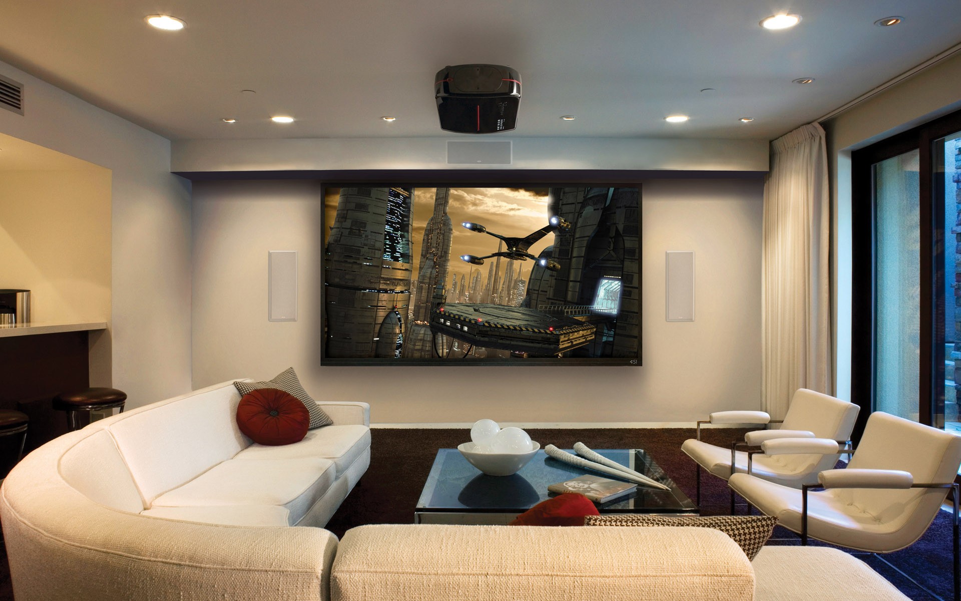 Wallpaper - Living Room Home Cinema - HD Wallpaper 