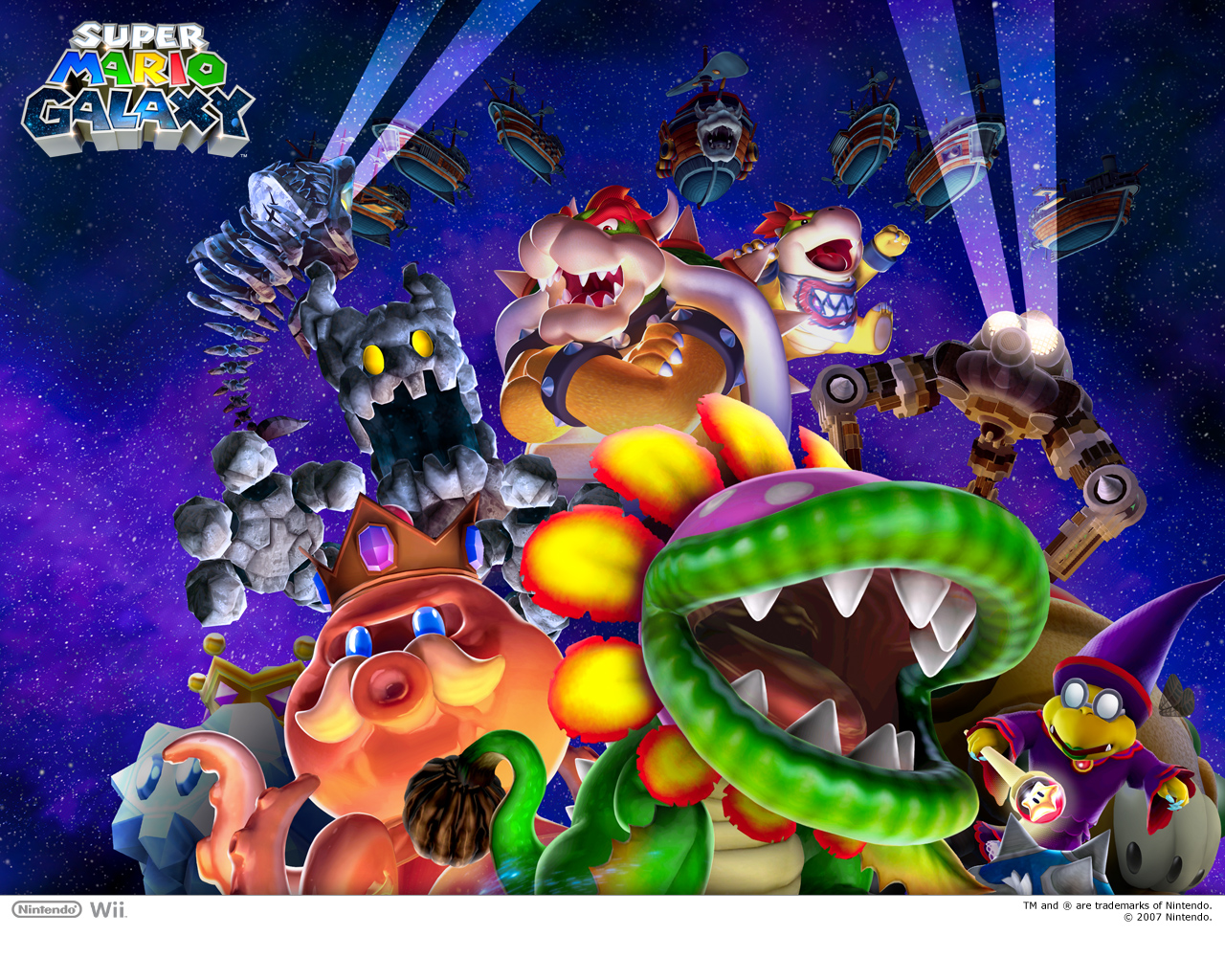 Super Mario Galaxy Boss Wallpaper - Super Mario Galaxy Promo Art - HD Wallpaper 