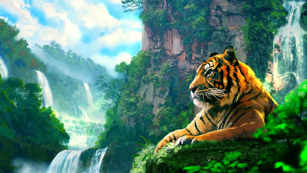 Tiger Nature Wallpaper Hd - HD Wallpaper 