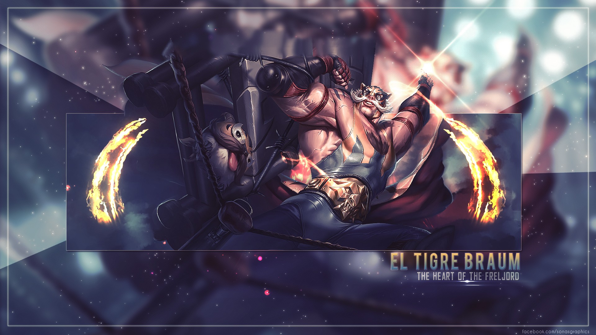 El Tigre Braum By Sonasgraphics Hd Wallpaper Artwork - Fan Art League Of Legends Braum - HD Wallpaper 