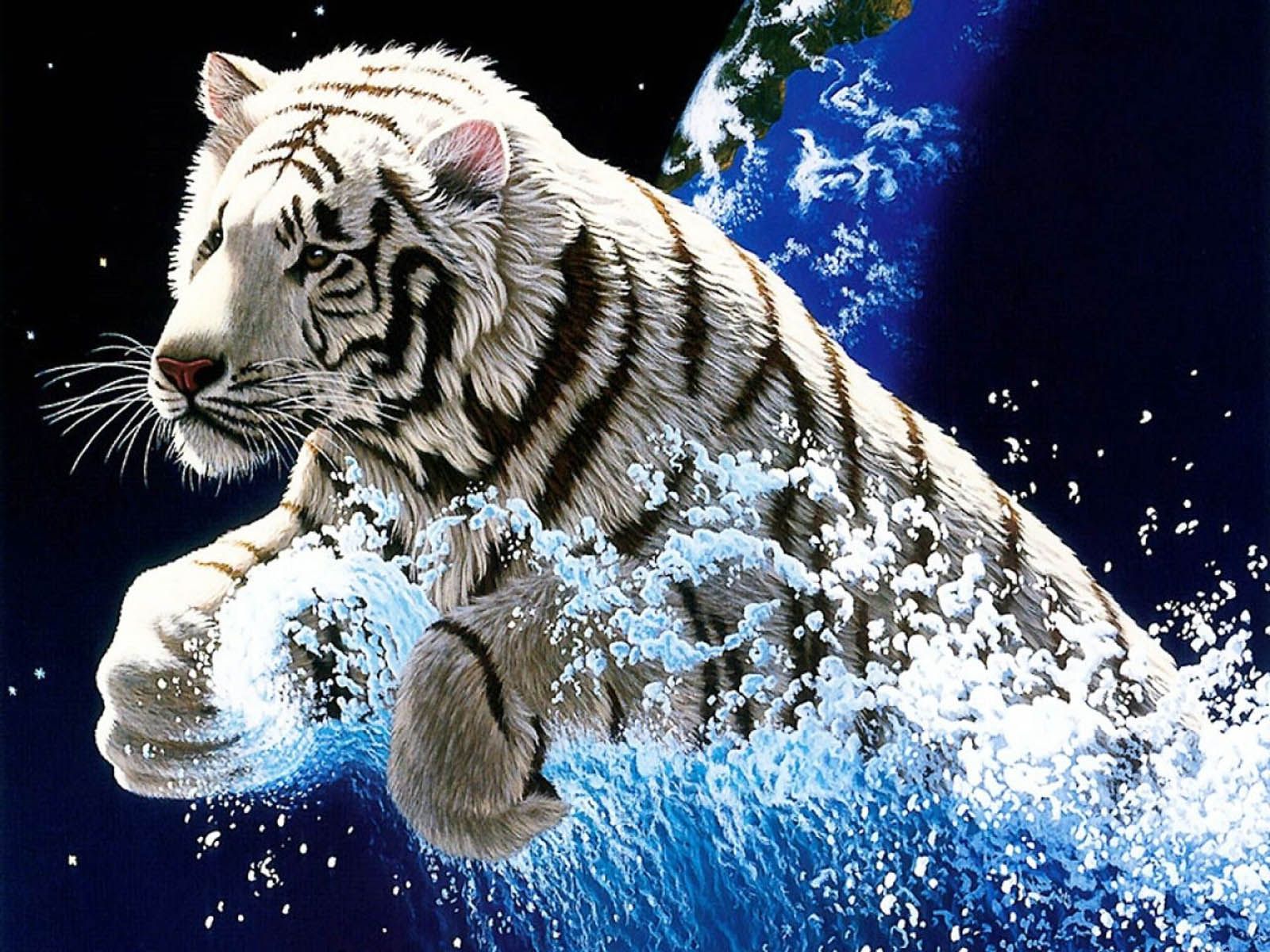 Desktop Hd Wallpaper Tiger 3d - 3d Tiger Images Download - HD Wallpaper 