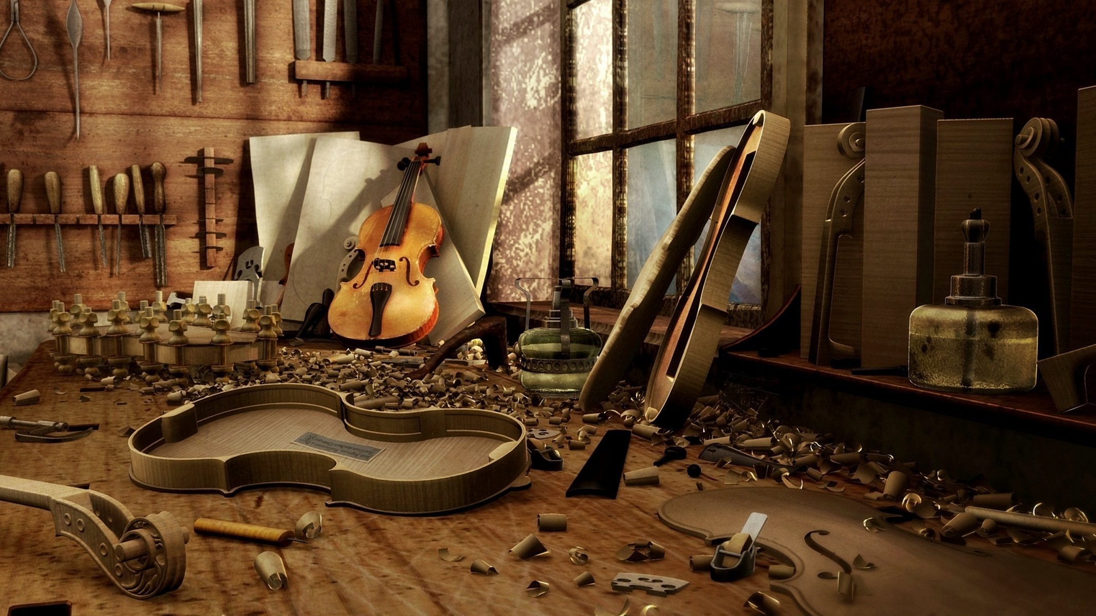 Workshop Musical Instruments Wood 
 Data Src Music - Music Instruments Wallpaper Hd - HD Wallpaper 