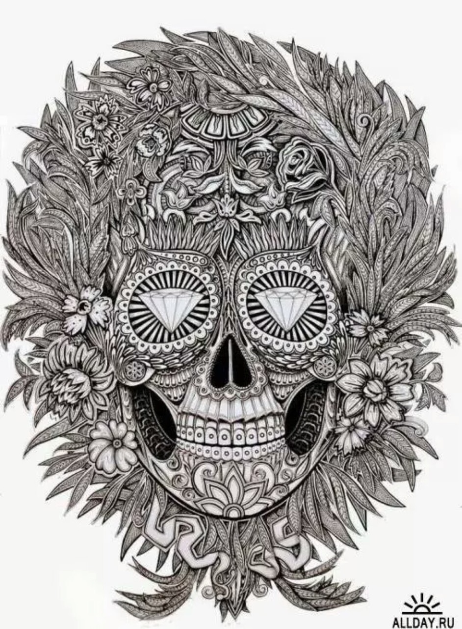 Skull And Art Image - Illustration - HD Wallpaper 