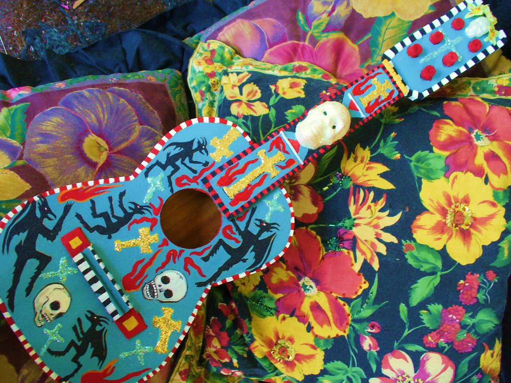 Mexican Guitar Colorful - HD Wallpaper 