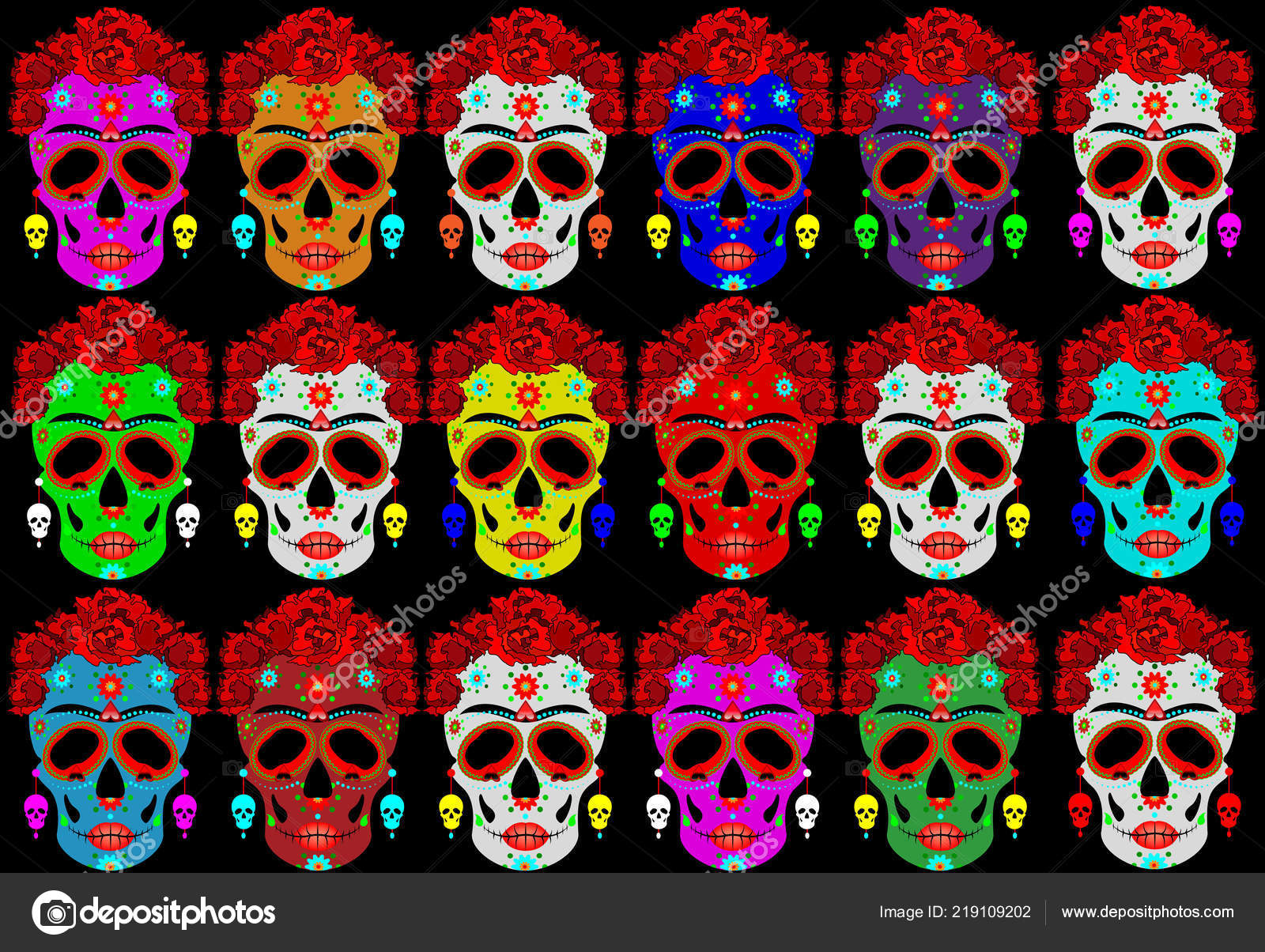 Dia De Los Muertos Skull Calavera - HD Wallpaper 