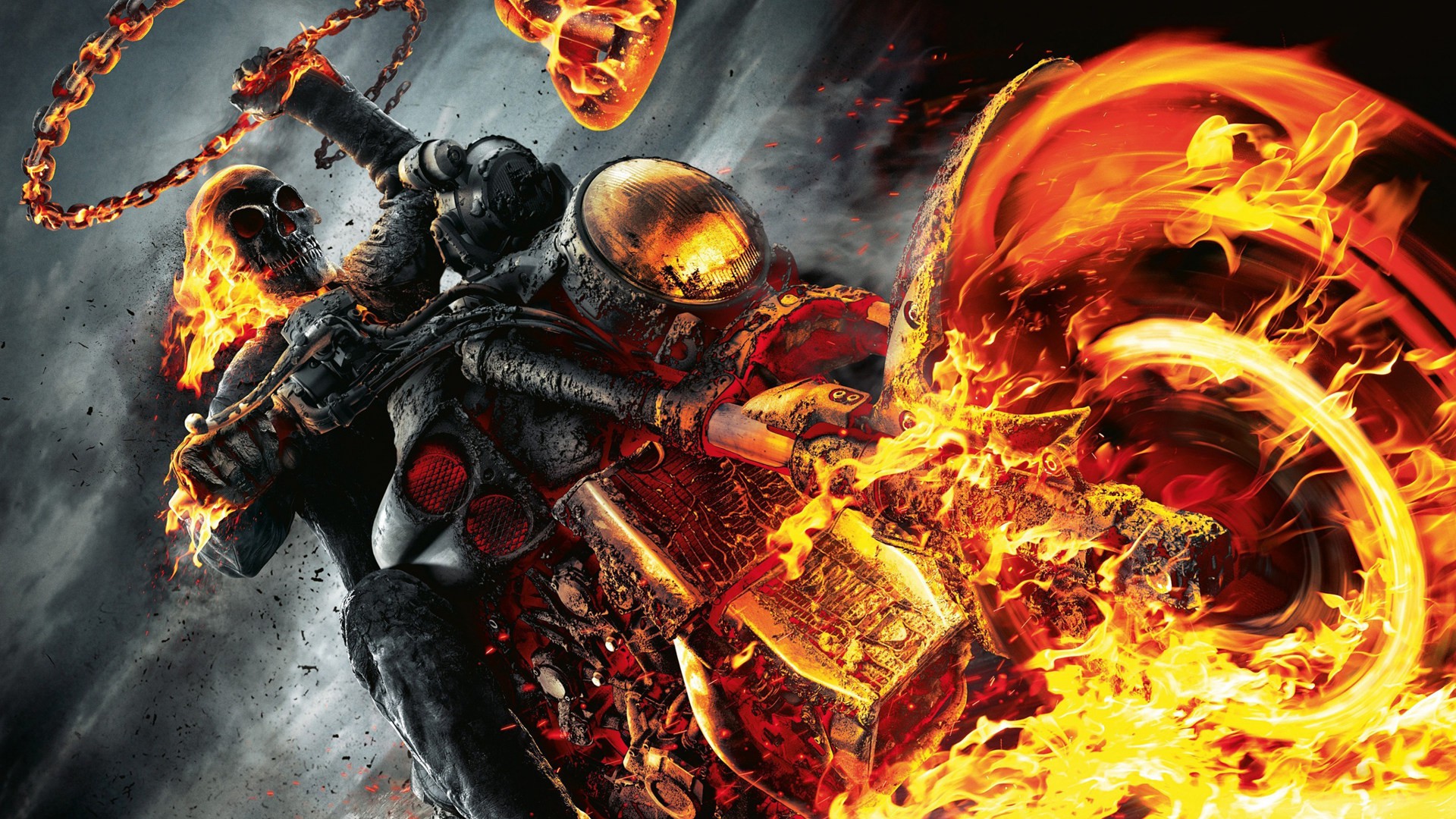 Ghost Rider Spirit Of Vengeance Dark Fire Skull Skulls - Ghost Rider - HD Wallpaper 