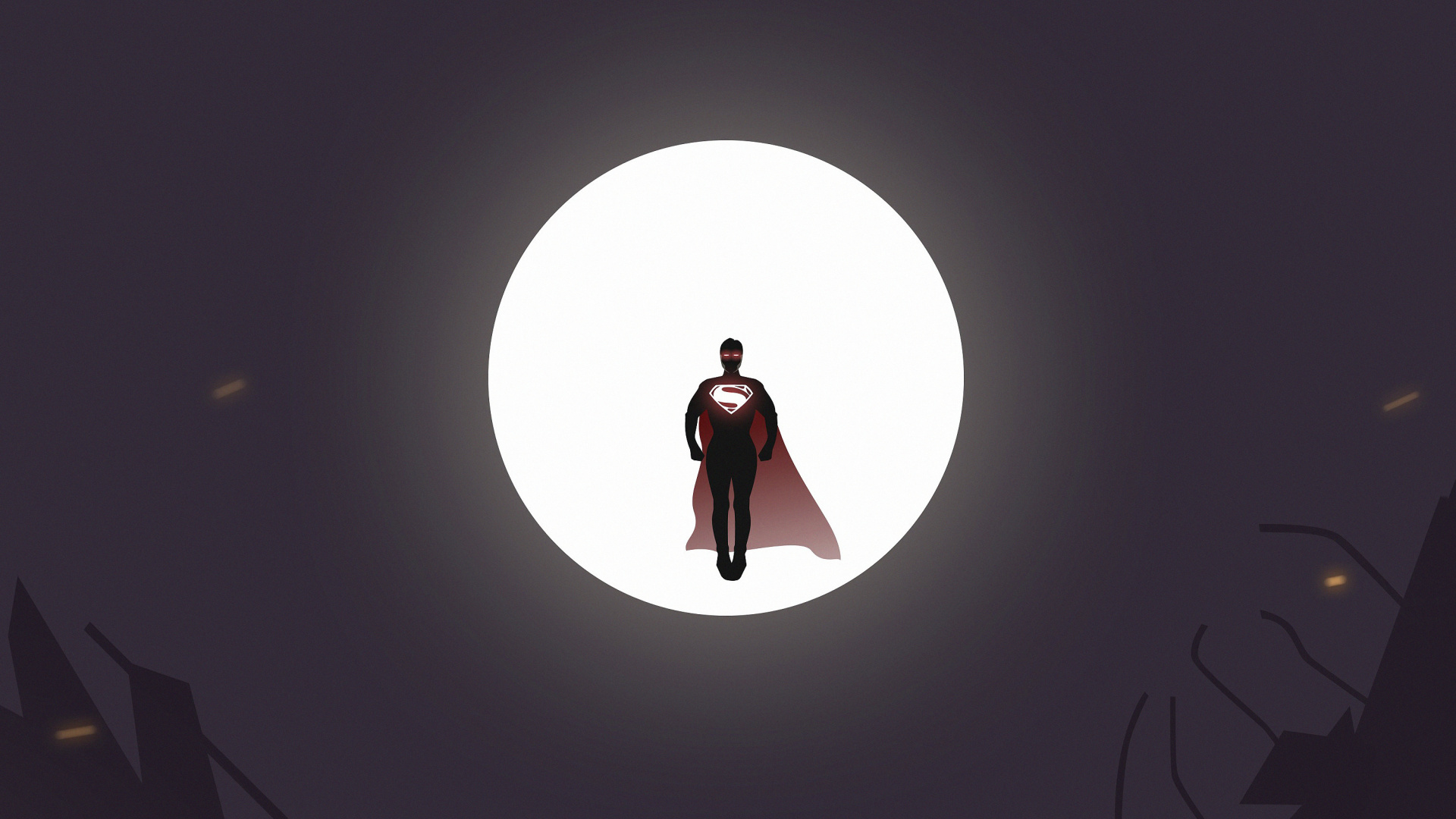 Superman, Moon, Knight, Minimal, Wallpaper - HD Wallpaper 