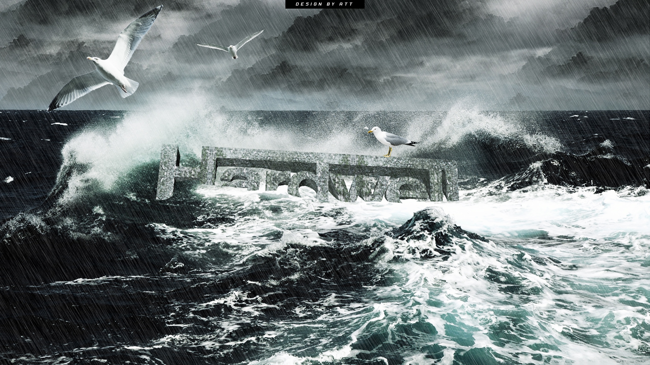 Man Struggling In Waves - HD Wallpaper 