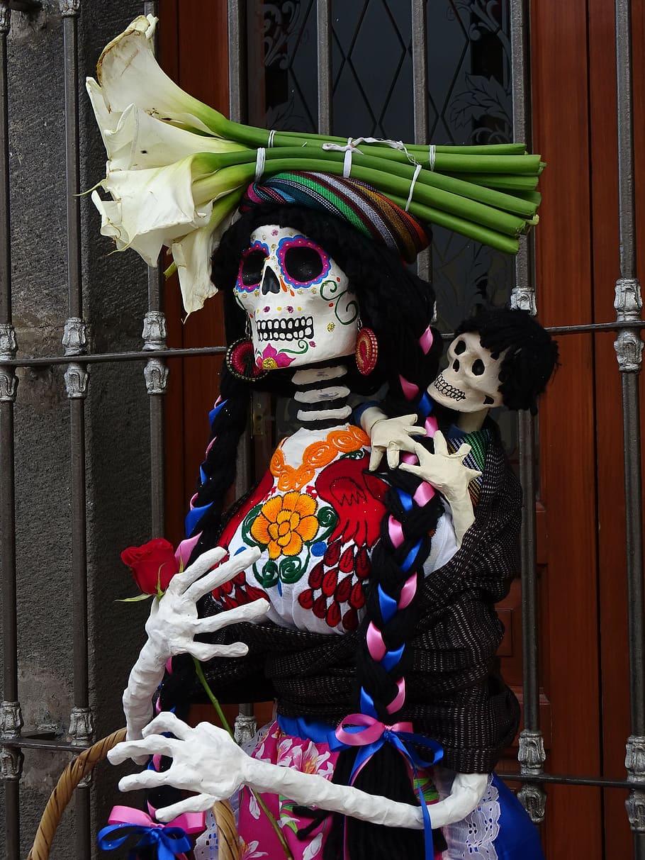 Multicolored Skeleton Decor, Mexico, Day Of The Dead, - HD Wallpaper 