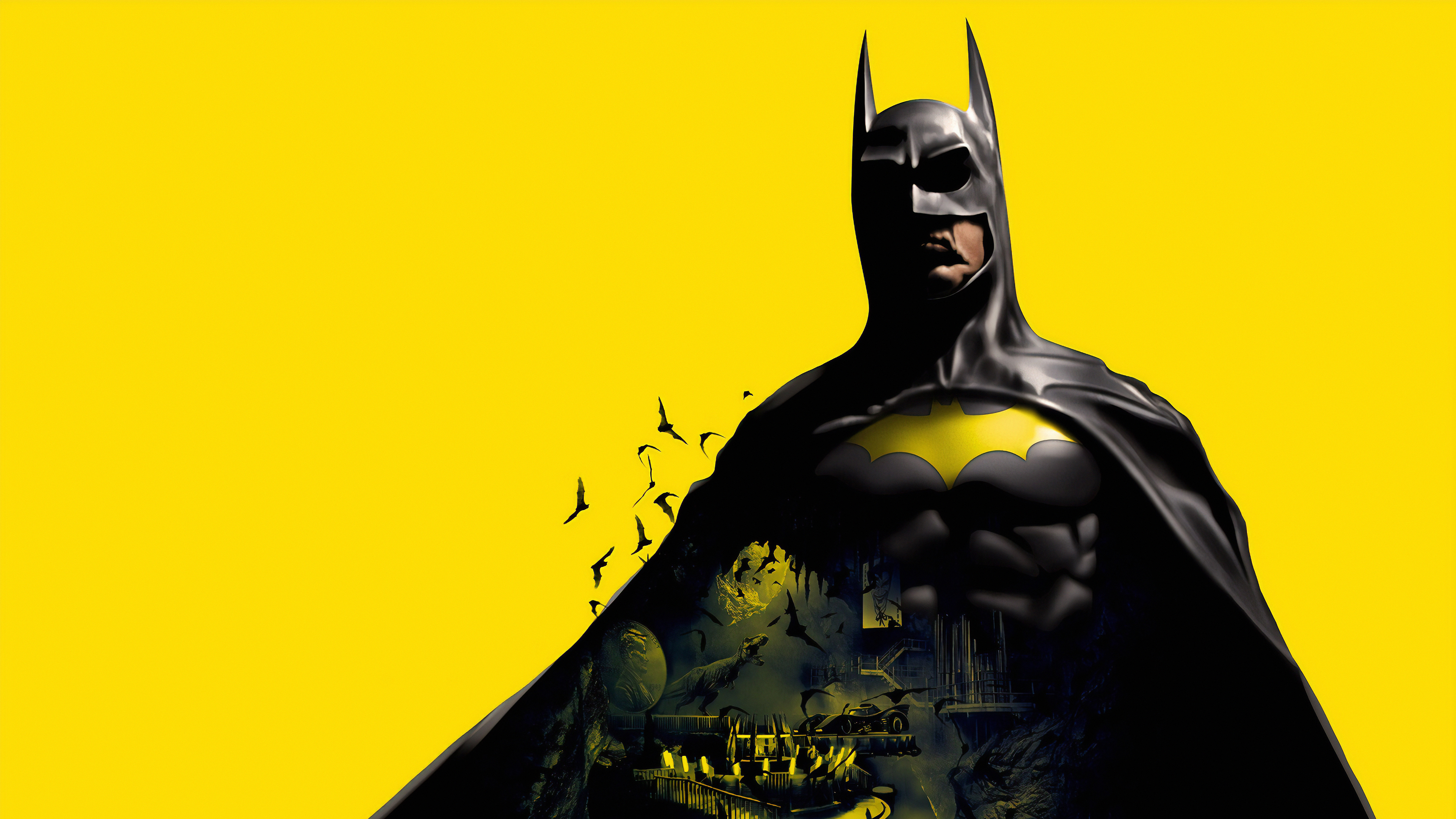 Batman Yellow Background - HD Wallpaper 
