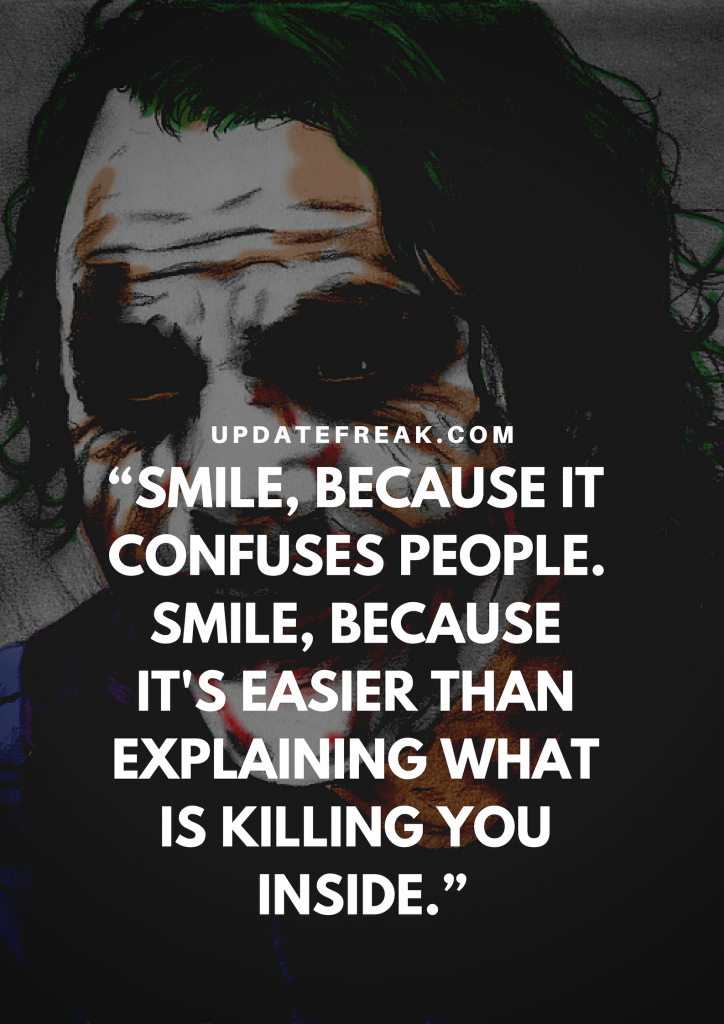 Smile Because It Confuses People Joker Quote - 724x1024 Wallpaper -  