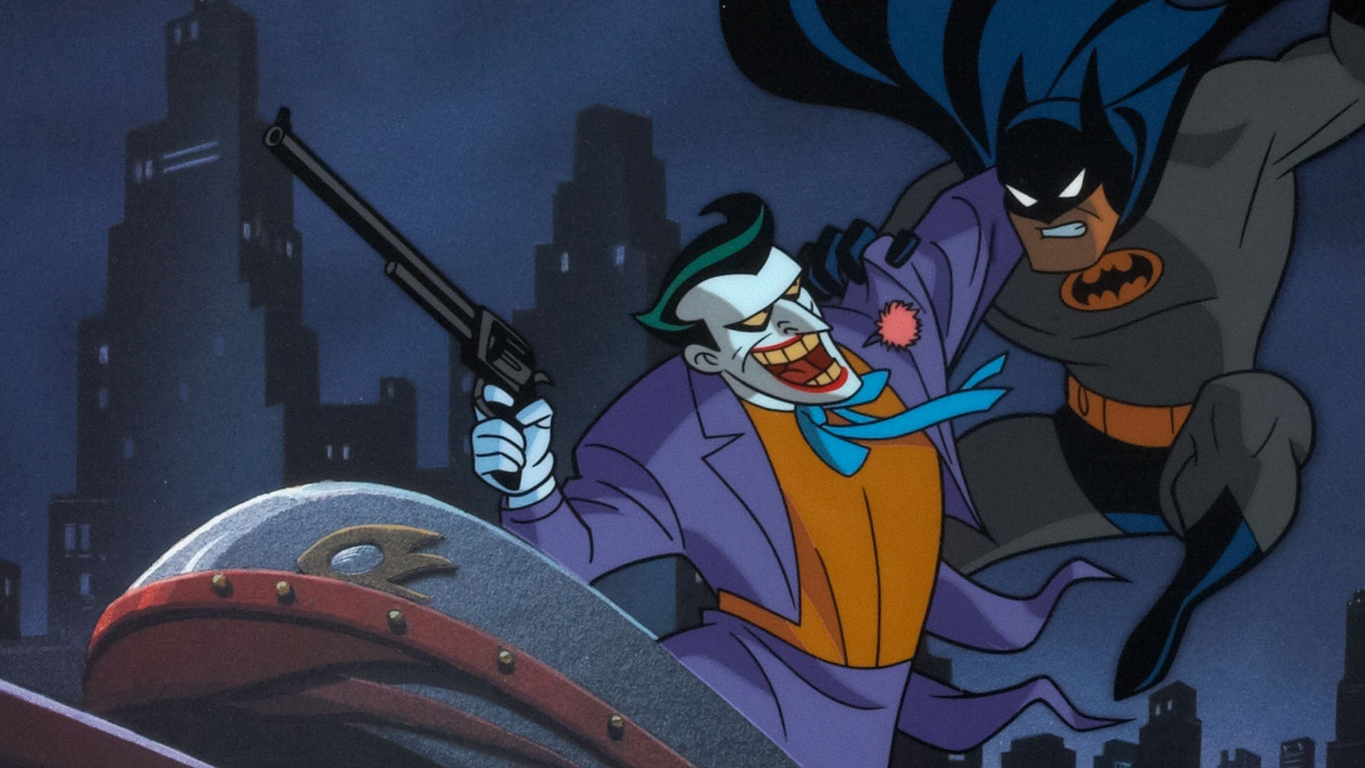 Batman Fighting Joker Animated Series - 1920x1080 Wallpaper 