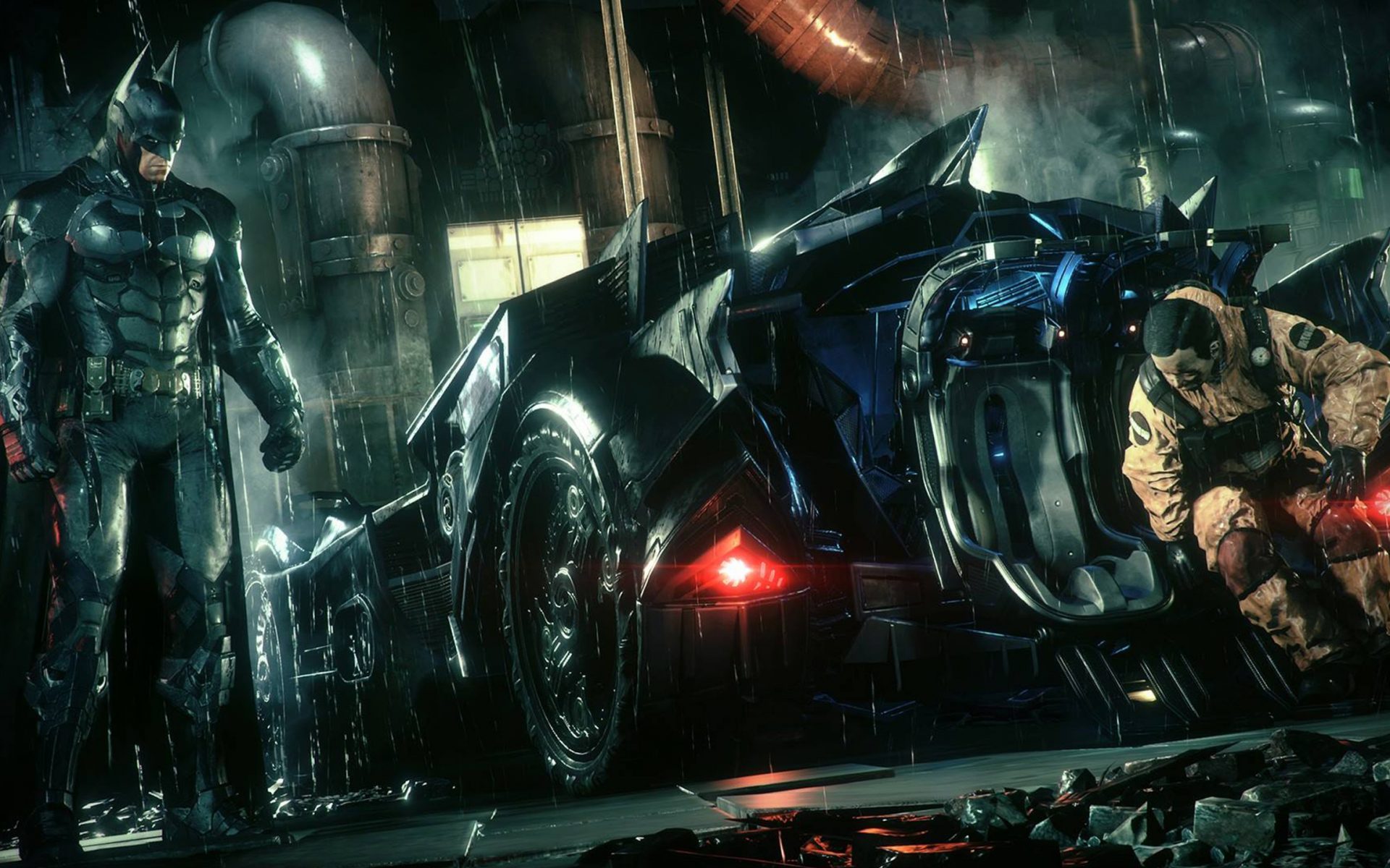 Batman With His Car - HD Wallpaper 