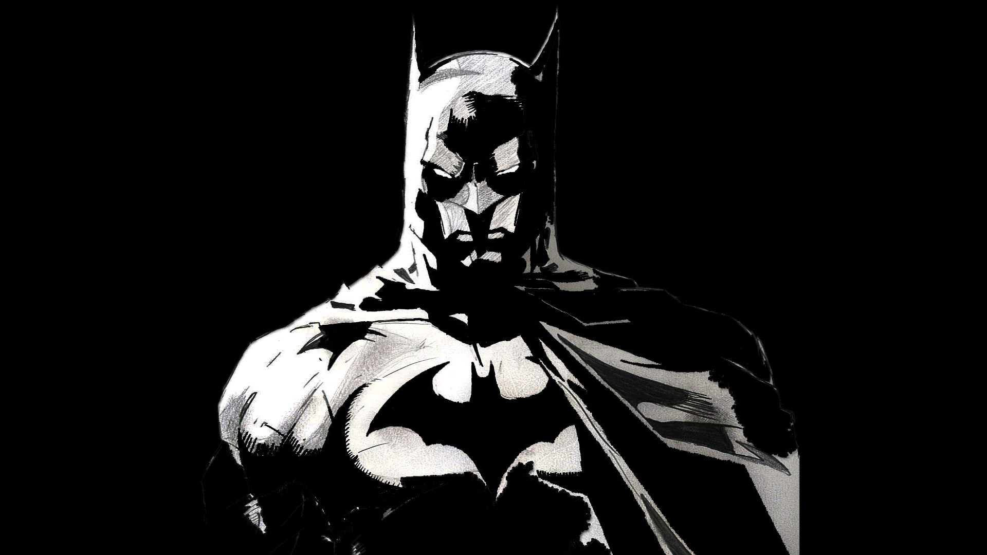 Batman Black And White Wall Art - HD Wallpaper 