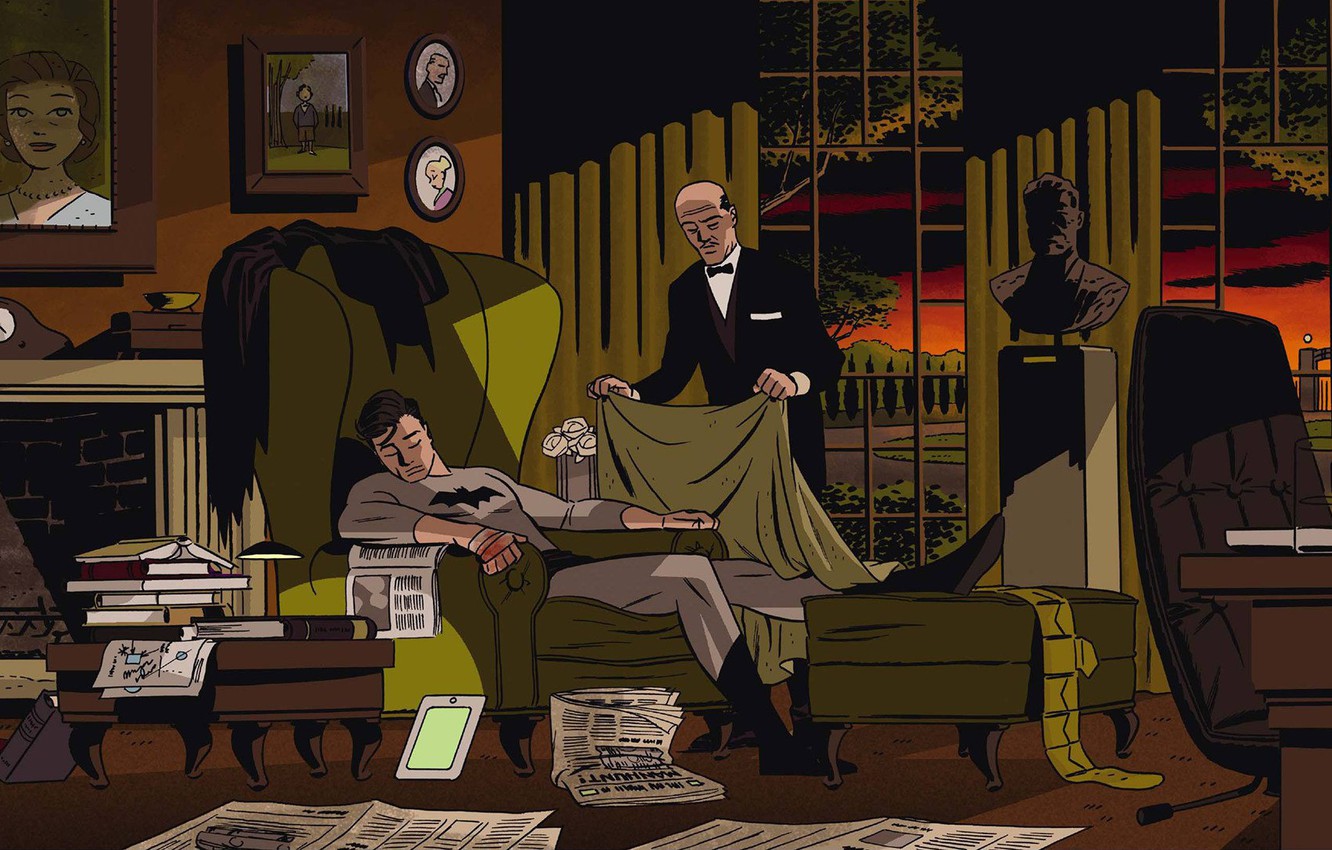 Photo Wallpaper Photo, Night, Chair, House, Batman, - Darwyn Cooke Detective Comics - HD Wallpaper 