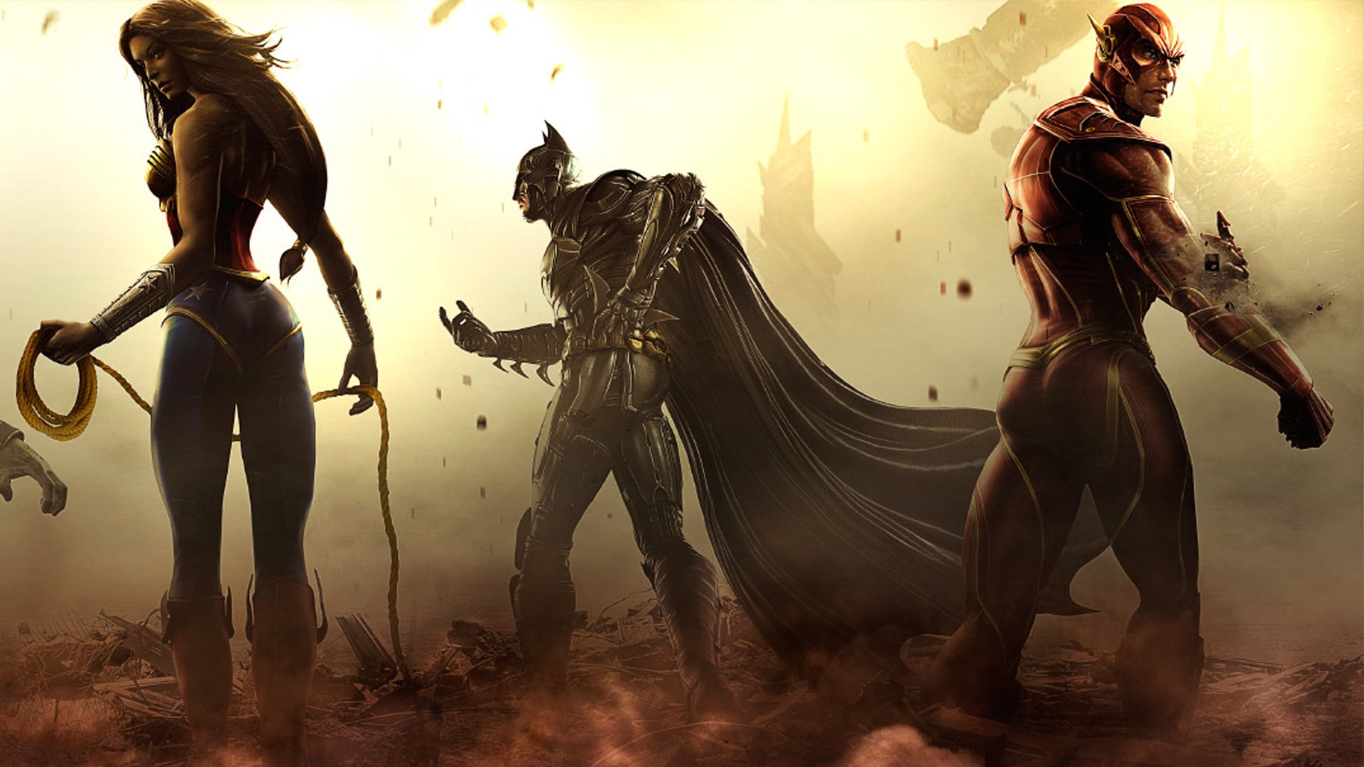 Batman Flash And Wonder Woman - HD Wallpaper 