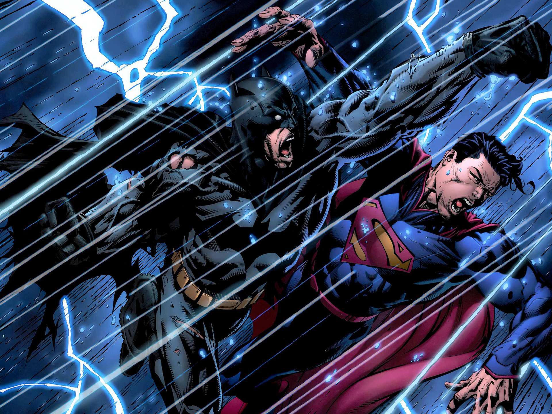 Batman Vs Superman Comic Style - HD Wallpaper 