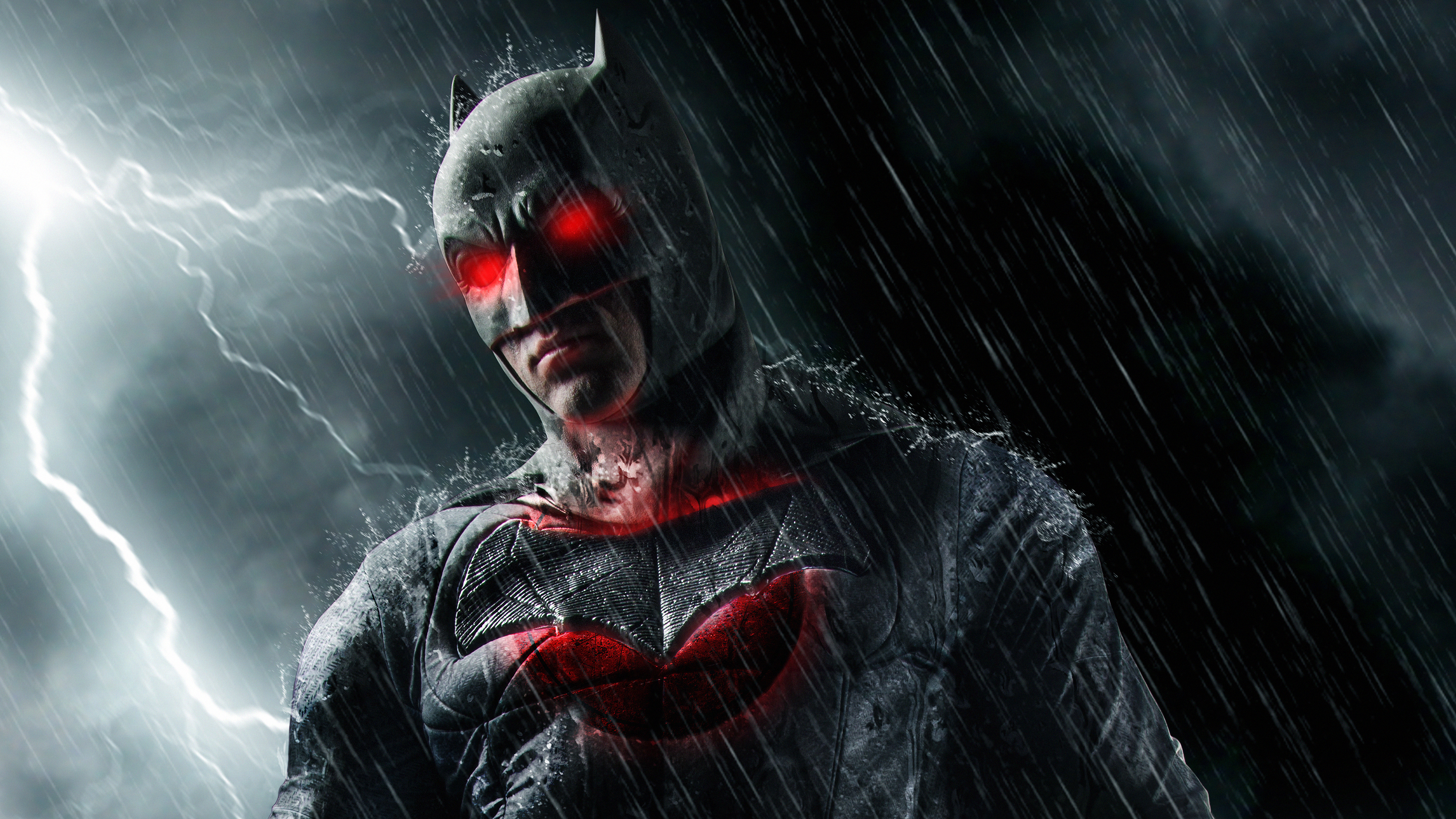 Red Eye Batman Art - Batman Red Eyes - HD Wallpaper 