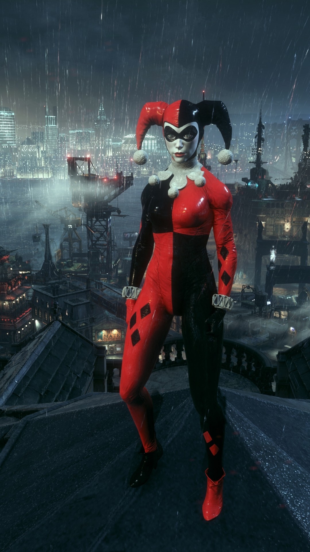 Arkham Knight, Cityscape, Night, Harley Quinn - Batman Wallpapers For Iphone Arkham - HD Wallpaper 