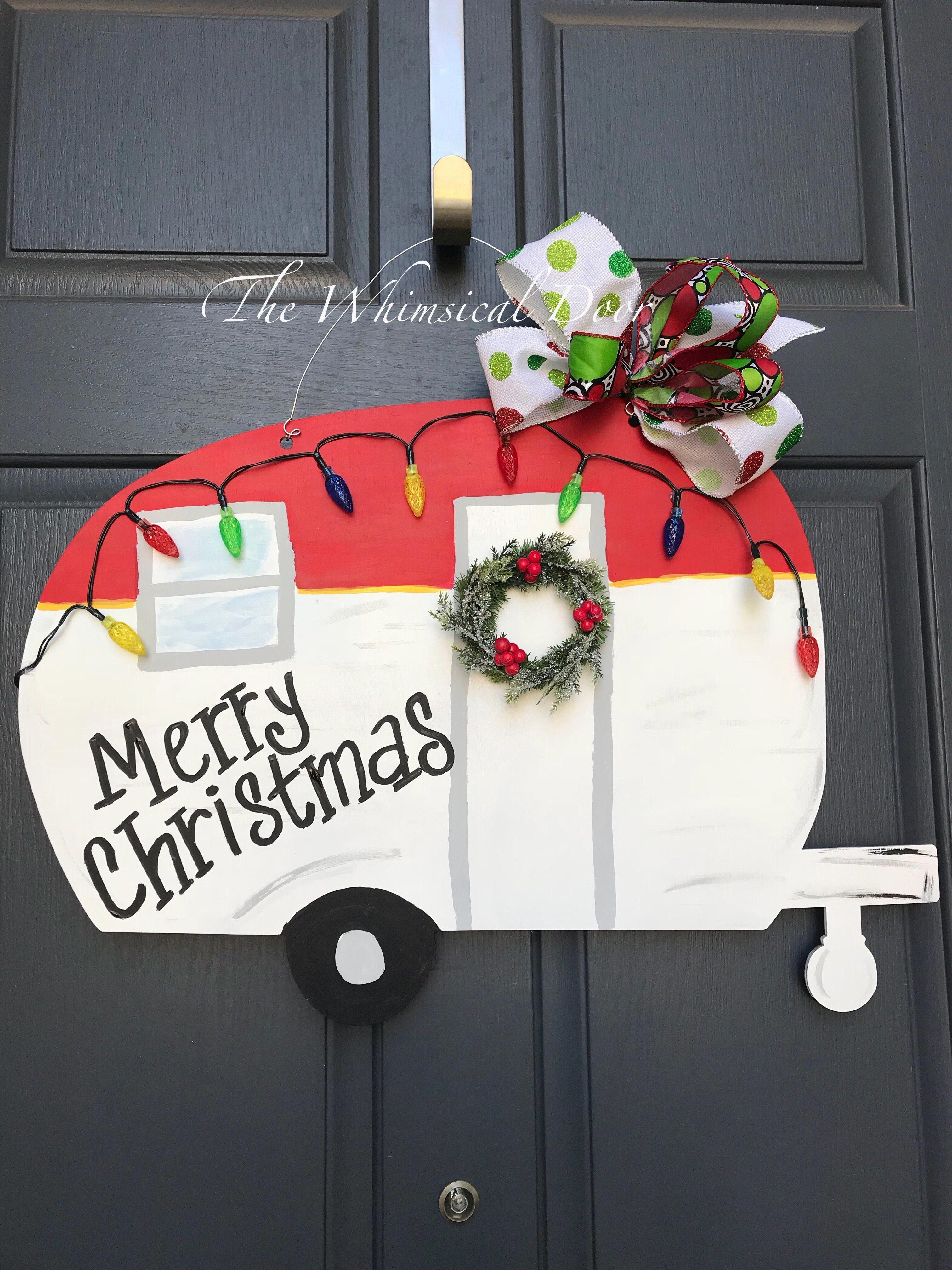 Christmas Camper Door Hanger - HD Wallpaper 