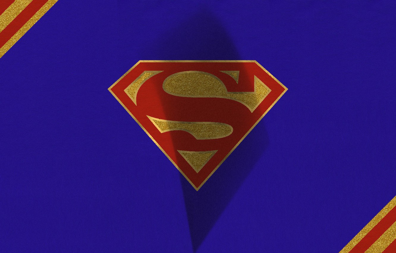 Photo Wallpaper Red, Logo, Superman, Blue, Man Of Steel - Superman - HD Wallpaper 