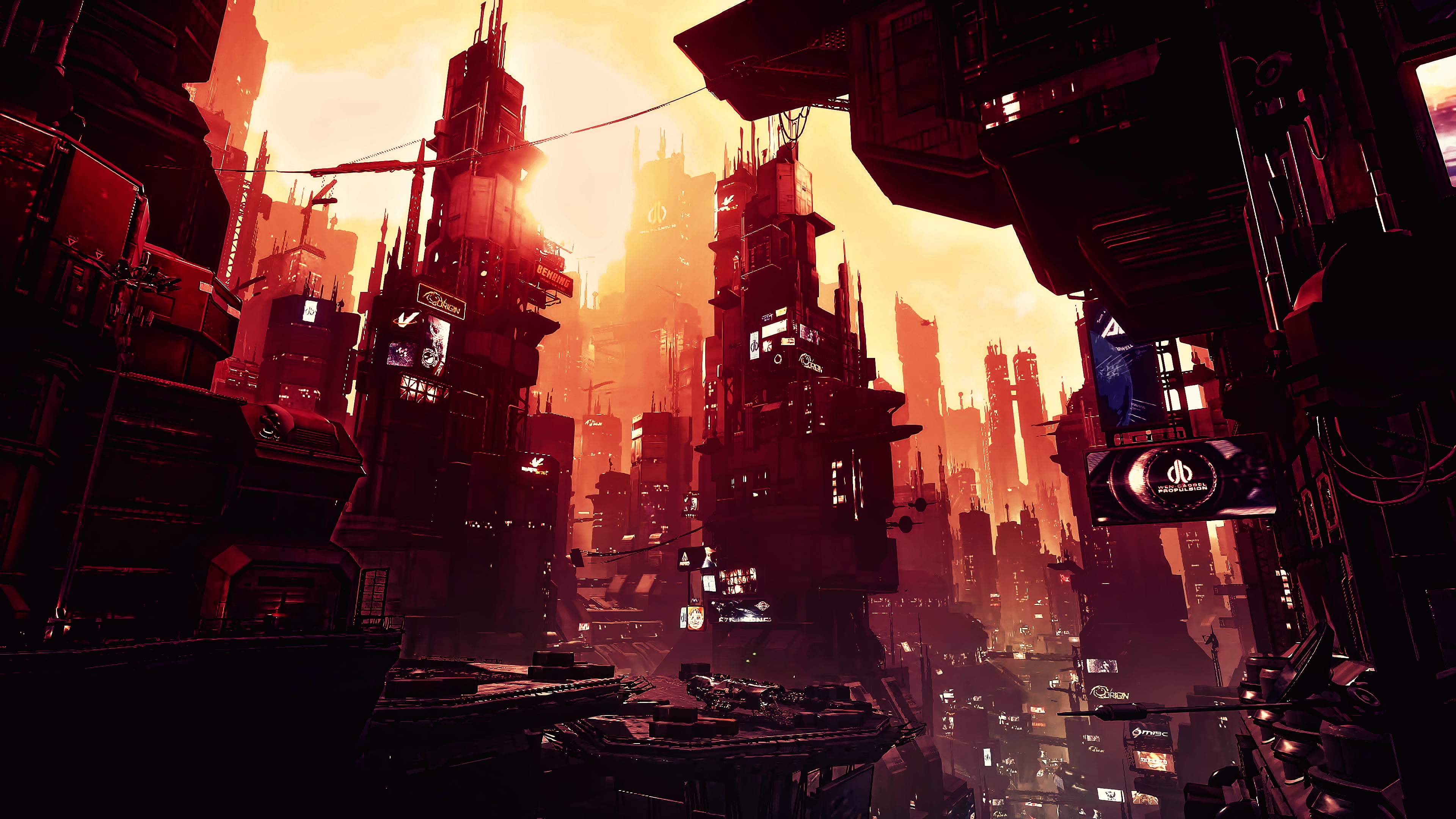 Cyberpunk Futuristic City Art - HD Wallpaper 