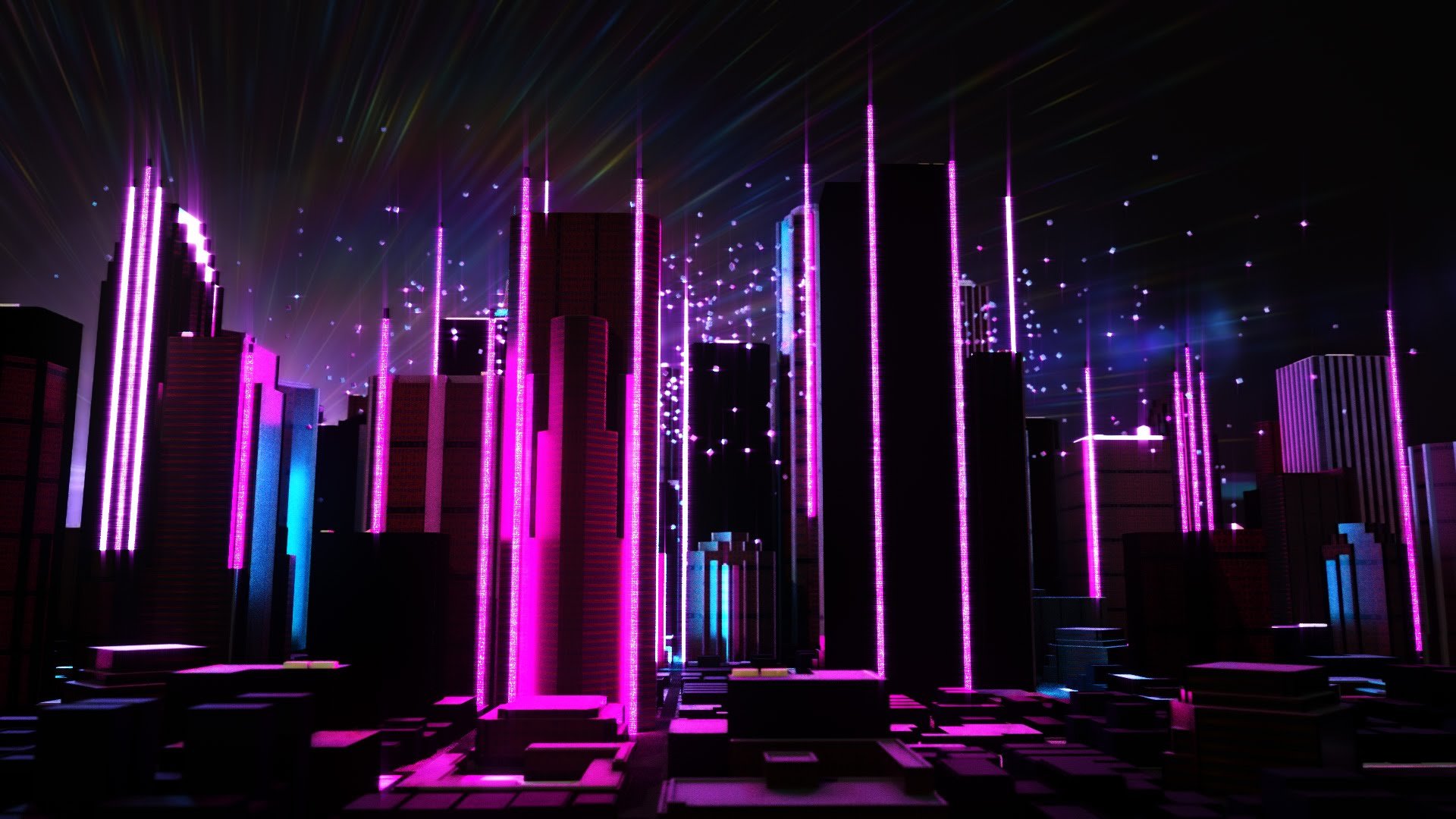 High Resolution Futuristic City Hd 1080p Background - Neon City - 1920x1080  Wallpaper 